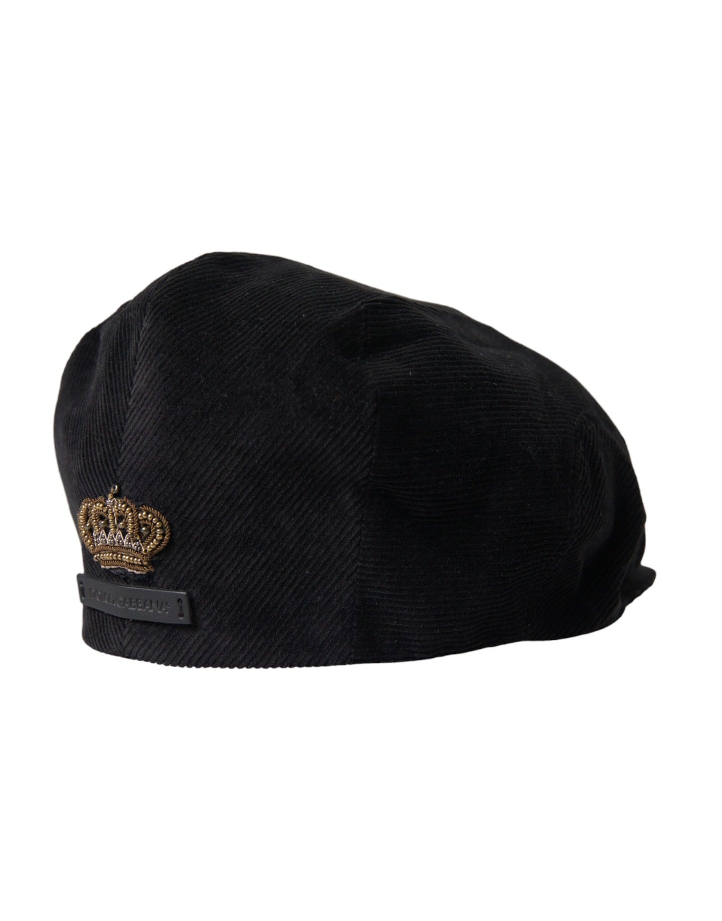 Dolce & Gabbana Schwarzer Cord Kronen Newsboy Hut Männer