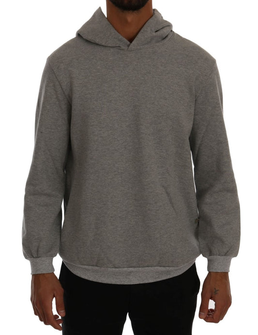 Daniele Alessandrini Refined hooded sweater in grey cotton