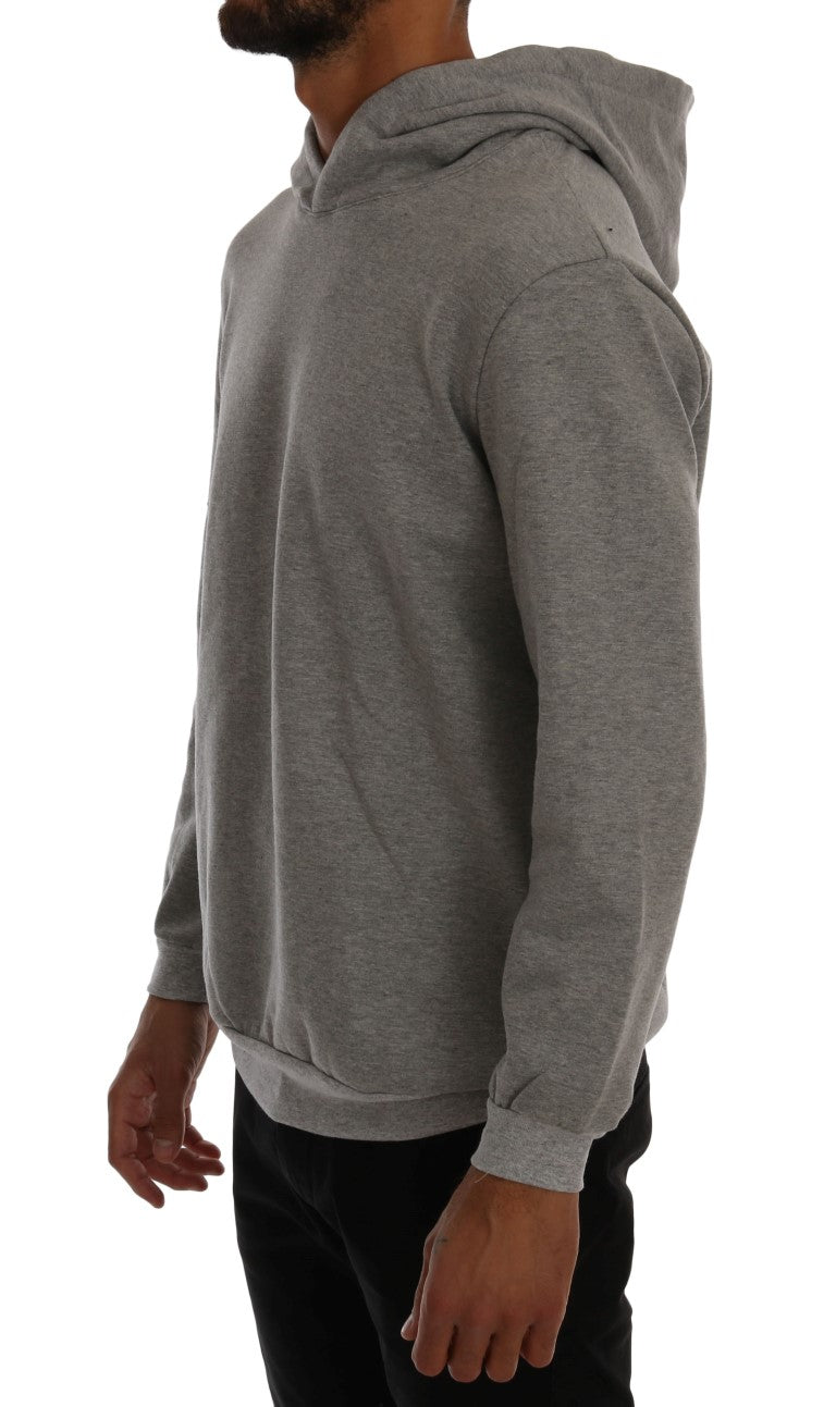 Daniele Alessandrini Refined hooded sweater in grey cotton