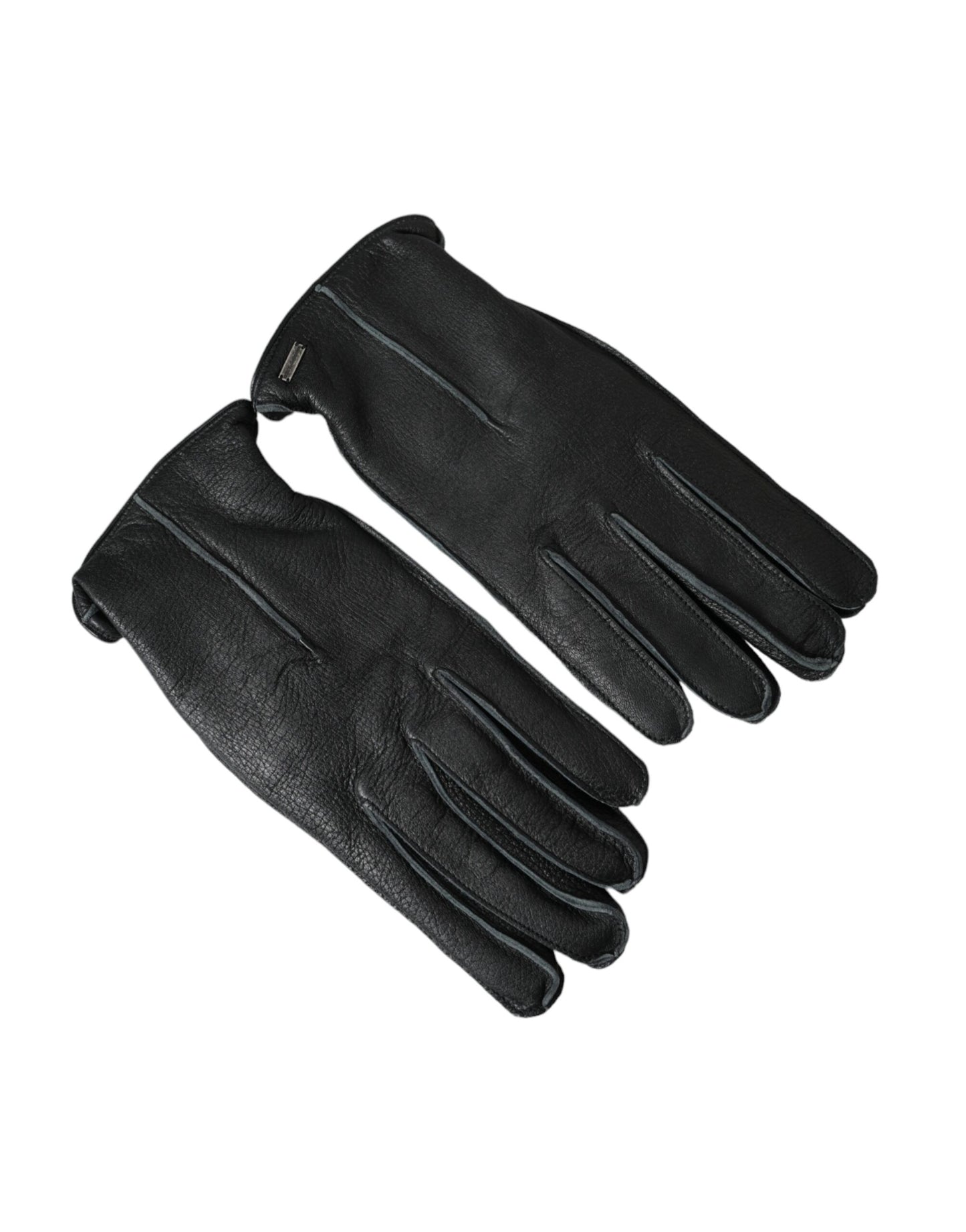 Dolce & Gabbana Schwarze Handschuhe aus Hirschleder in Handgelenklänge