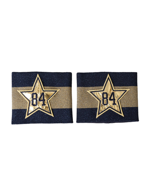 Dolce & Gabbana Schwarz-Gold-Logo Star 84 Viskose-Armband