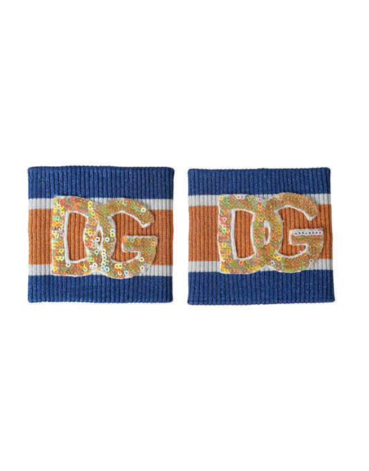 Dolce & Gabbana Multicolor Logo Pailletten Viskose-Armband