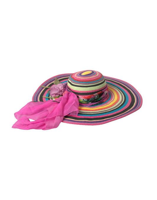 Dolce &amp; Gabbana Multicolor Fantasy Wide Brim Floppy Hat