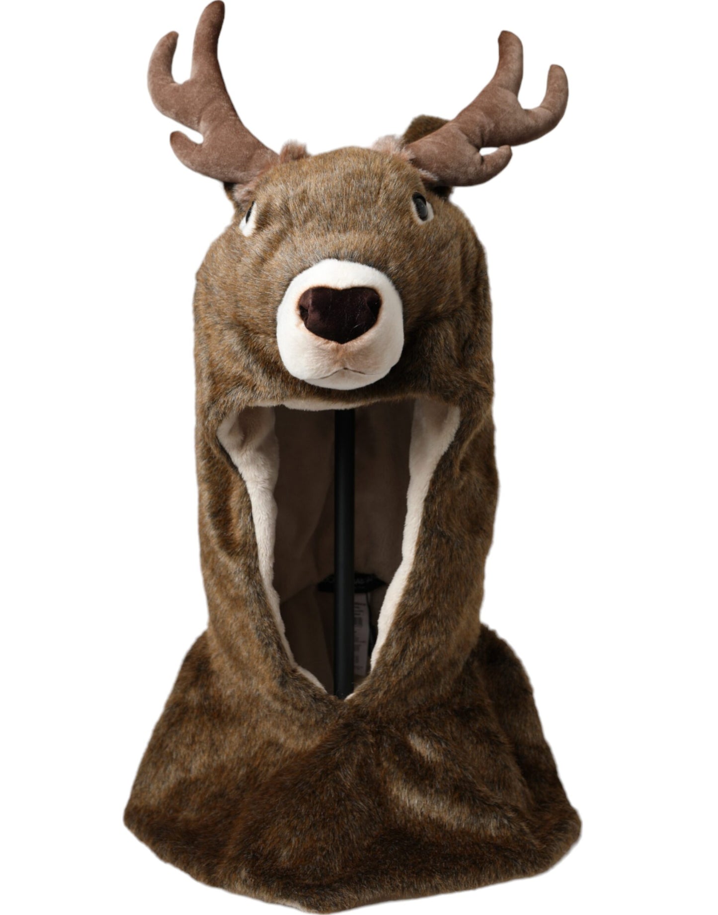 Dolce &amp; Gabbana Ruskea Deer Faux Fur Full Head Hat