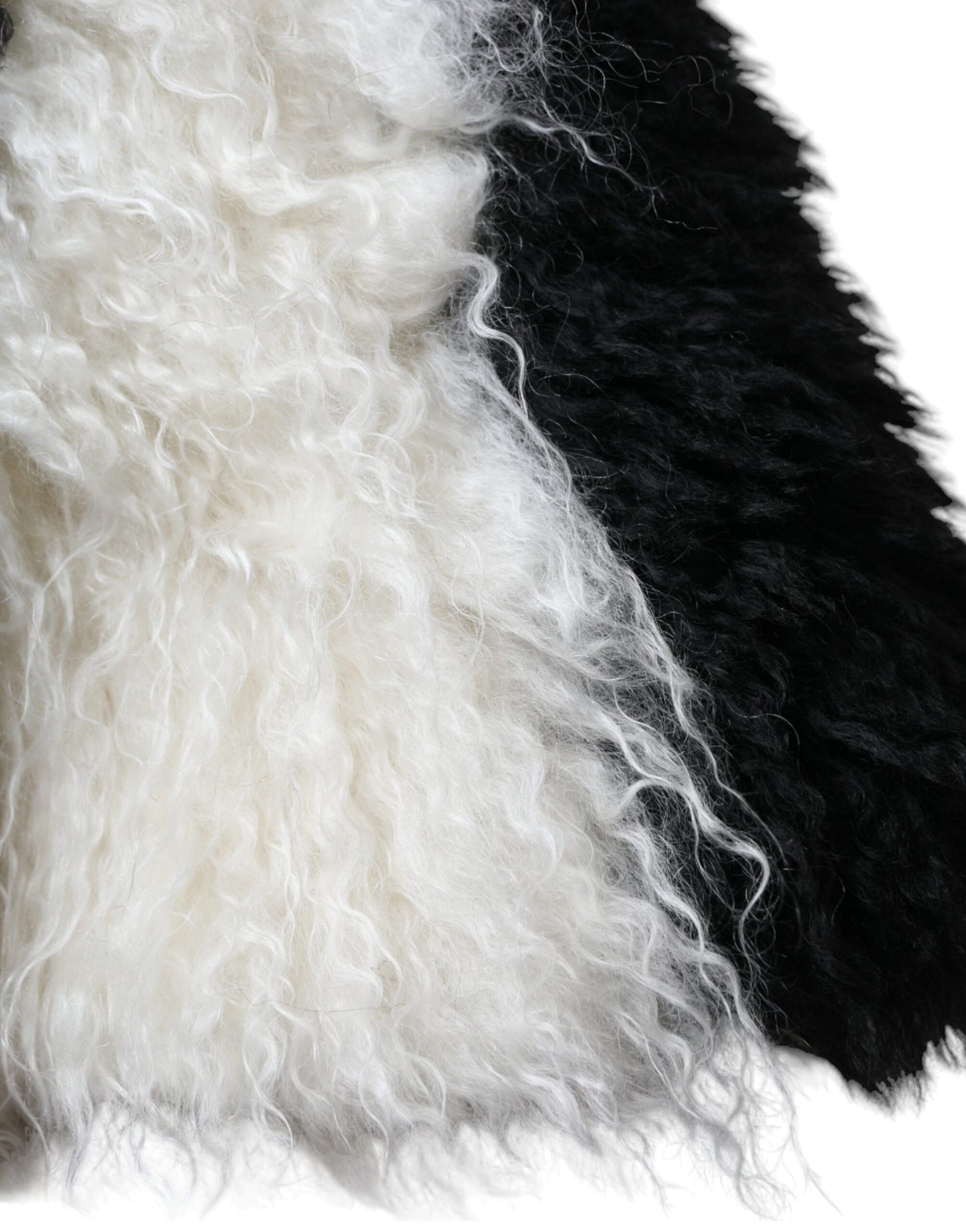 Dolce &amp; Gabbana Black and White Stripe Mohair Fur Bucket Hat