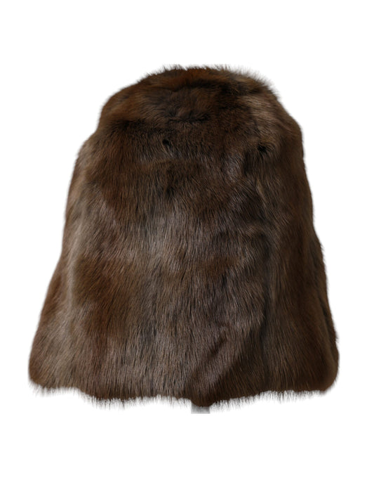 Dolce &amp; Gabbana Ruskea Weasel Fur Naisten Cashmere Pipo