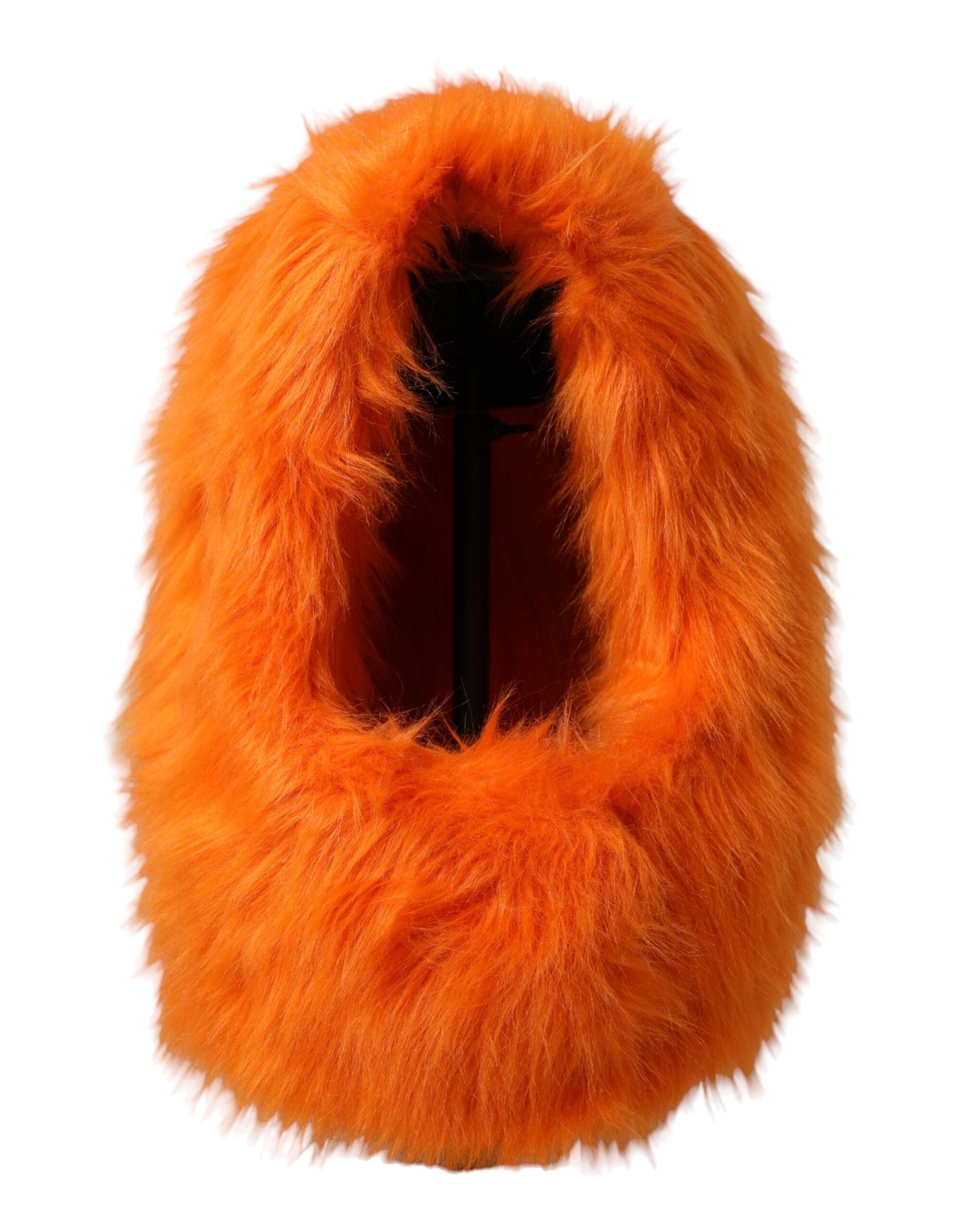 Dolce &amp; Gabbana Orange Faux Fur Full Head Hat