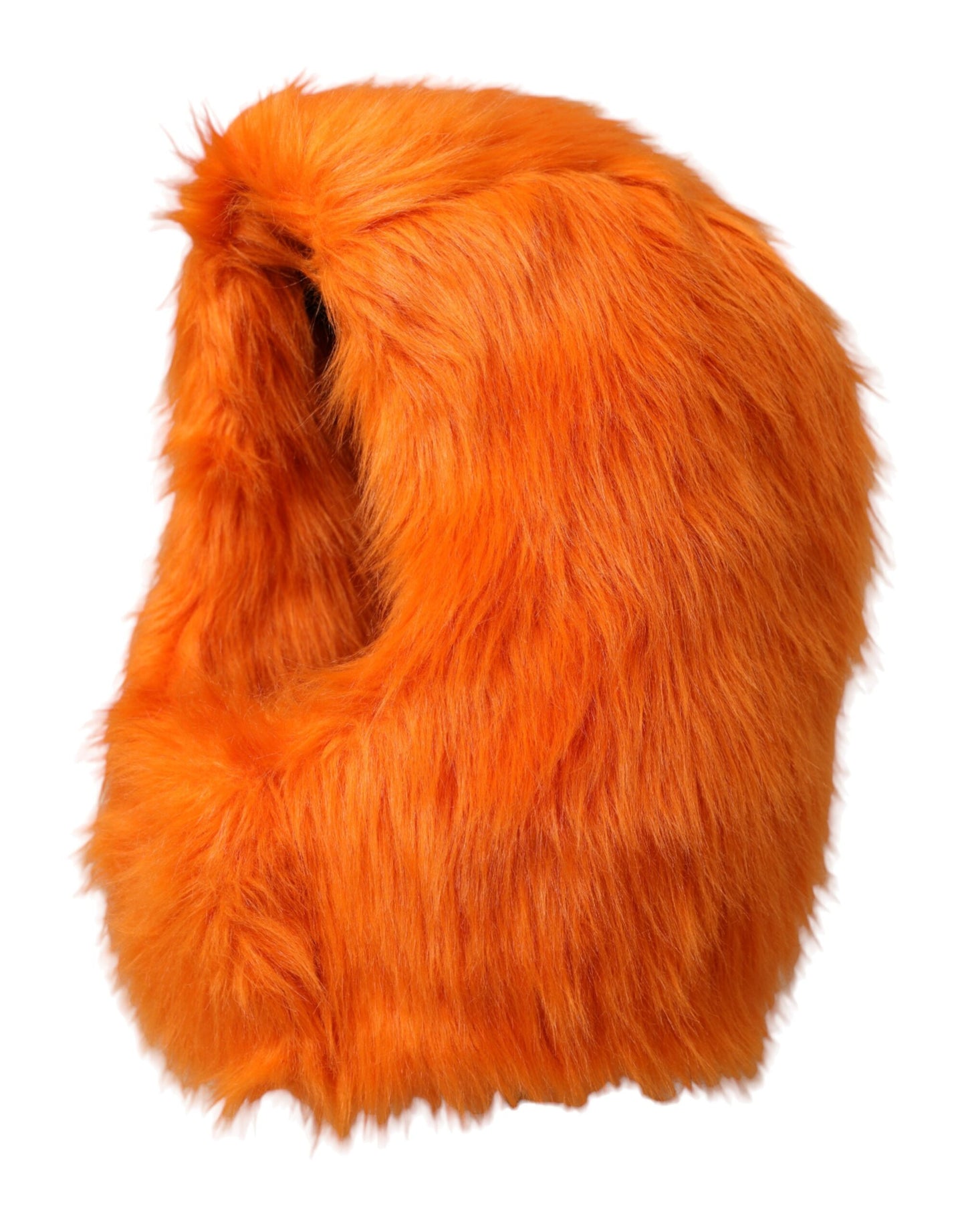 Dolce &amp; Gabbana Orange Faux Fur Full Head Hat