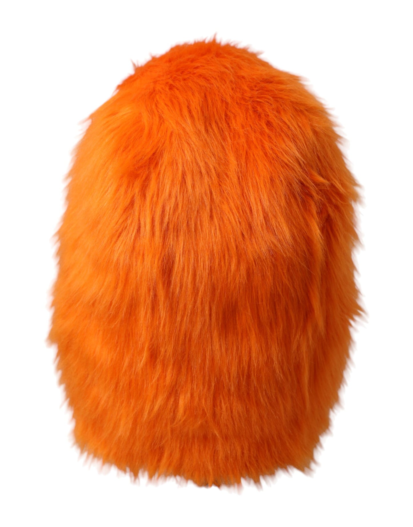 Dolce &amp; Gabbana Orange Faux Fur Full Head Hat