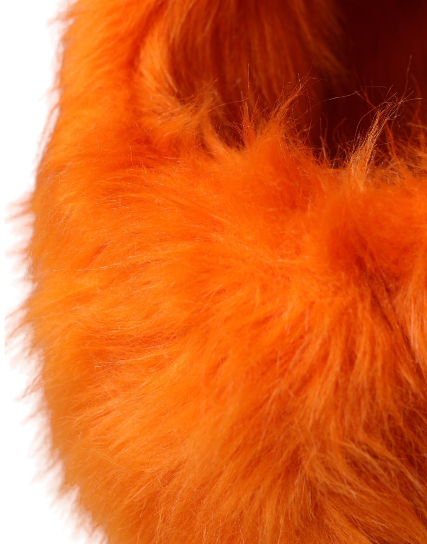 Dolce &amp; Gabbana Orange Faux Fur Full Head Hat