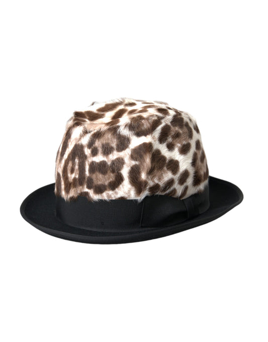 Dolce & Gabbana Multicolor Leopard Frauen Fedora Hut