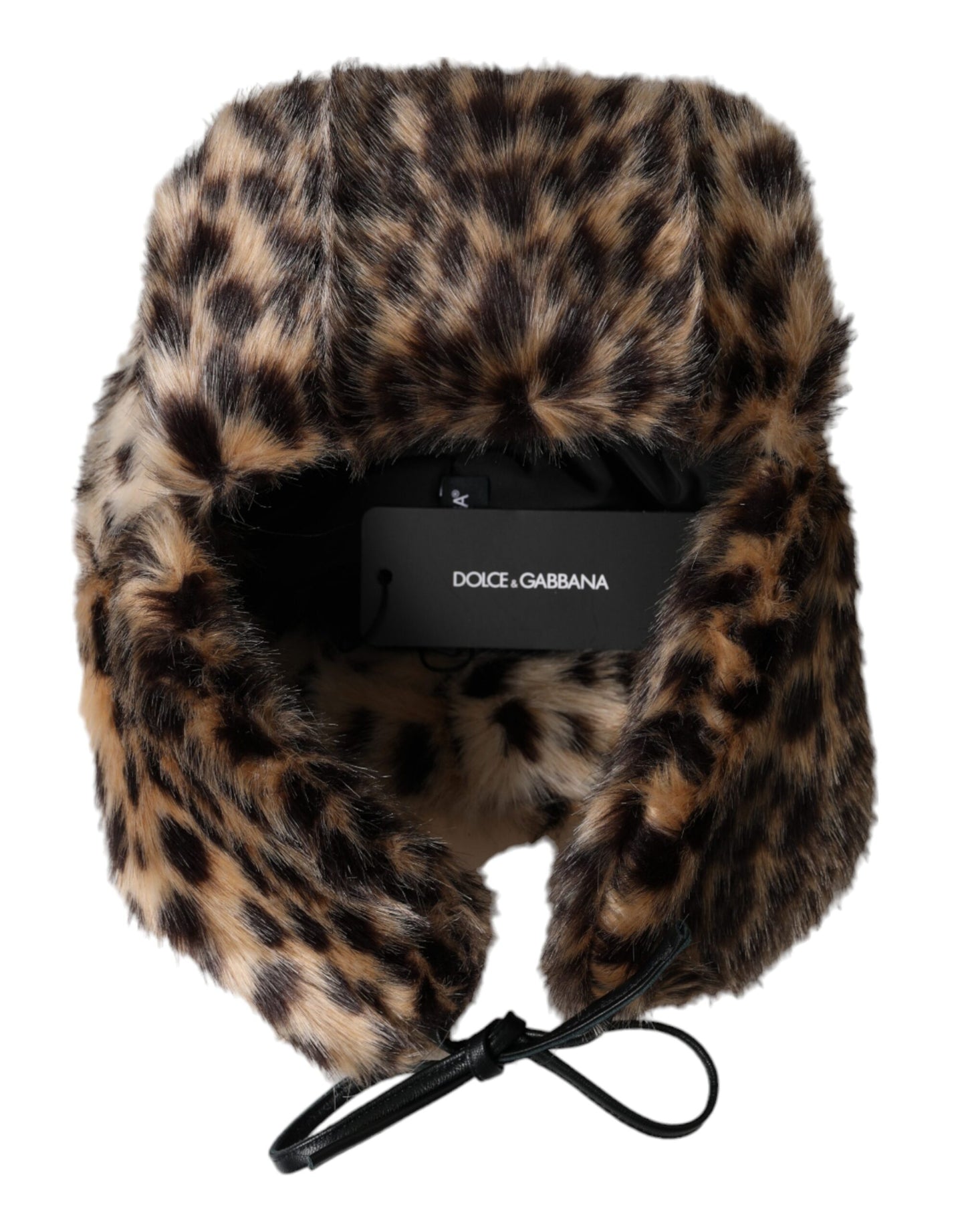 Dolce & Gabbana Multicolor Leopard Pelz Trapper Frauen Hut