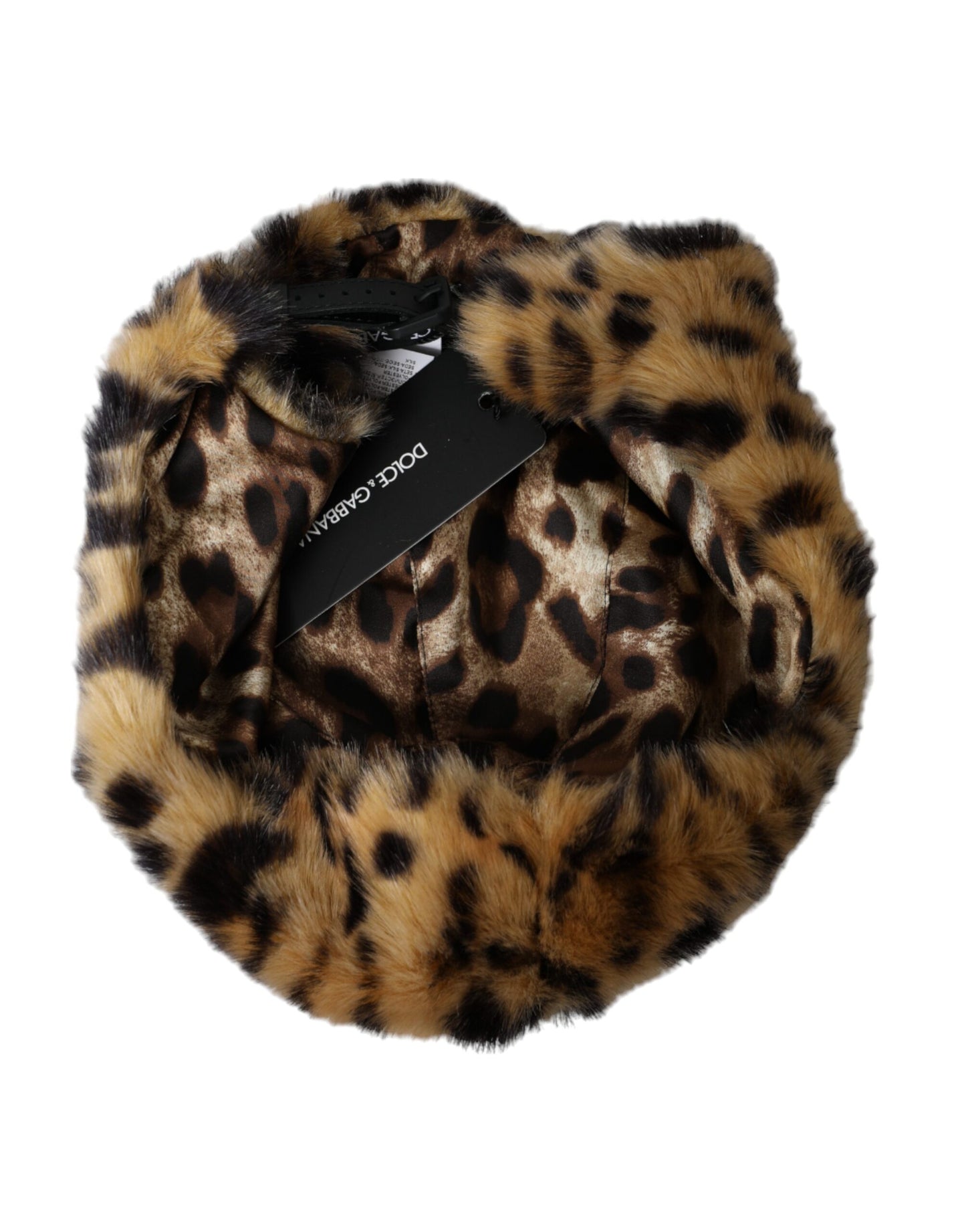 Dolce & Gabbana Brauner Leopardenfell Frauen Eimer Hut