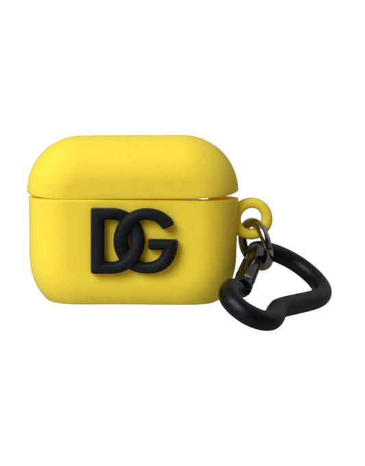 Dolce &amp; Gabbana Yellow Silicone Case with Embossed Logo for the Airpods