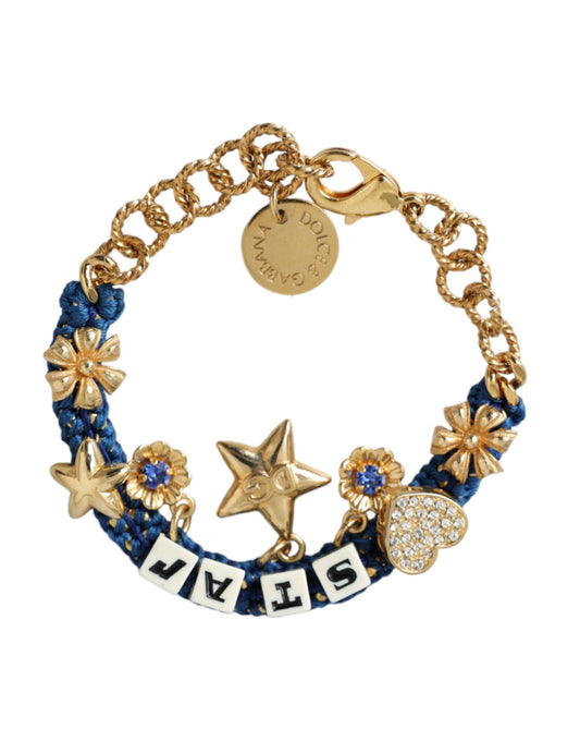 Dolce & Gabbana Gold-Ton Messing Kette Stern Mode-Armband