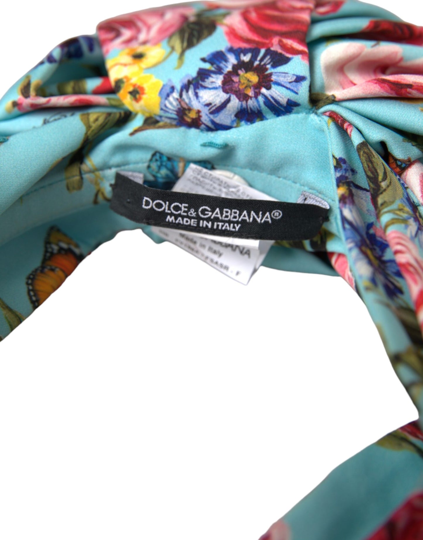 Dolce & Gabbana Türkis Floral Applique Seide Frauen Stirnband Diadem