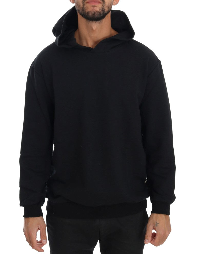 Daniele Alessandrini Elegant black cotton hoodie