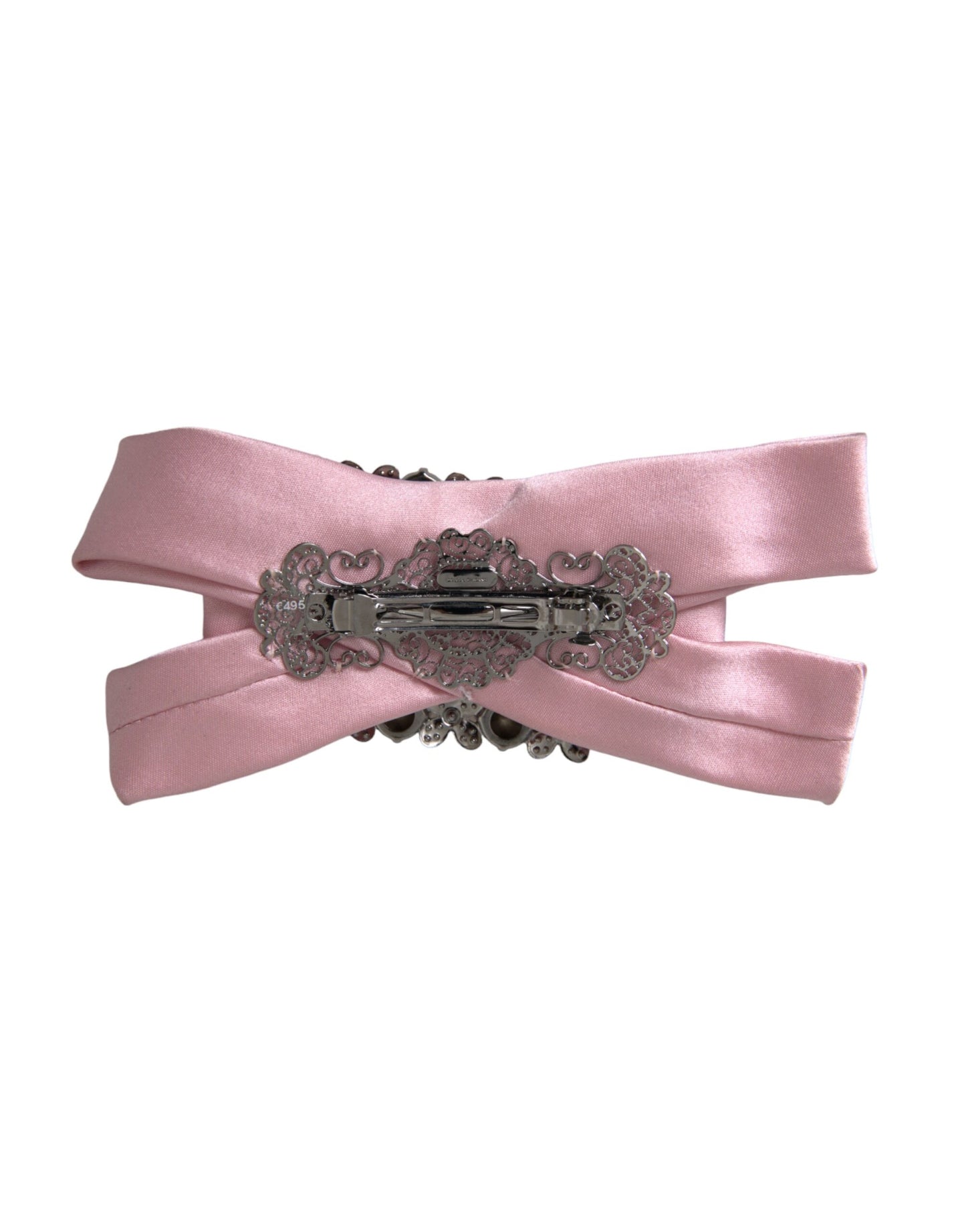 Dolce & Gabbana Rosa Satin-Kristall-Schmuck Brosche Hair Pin