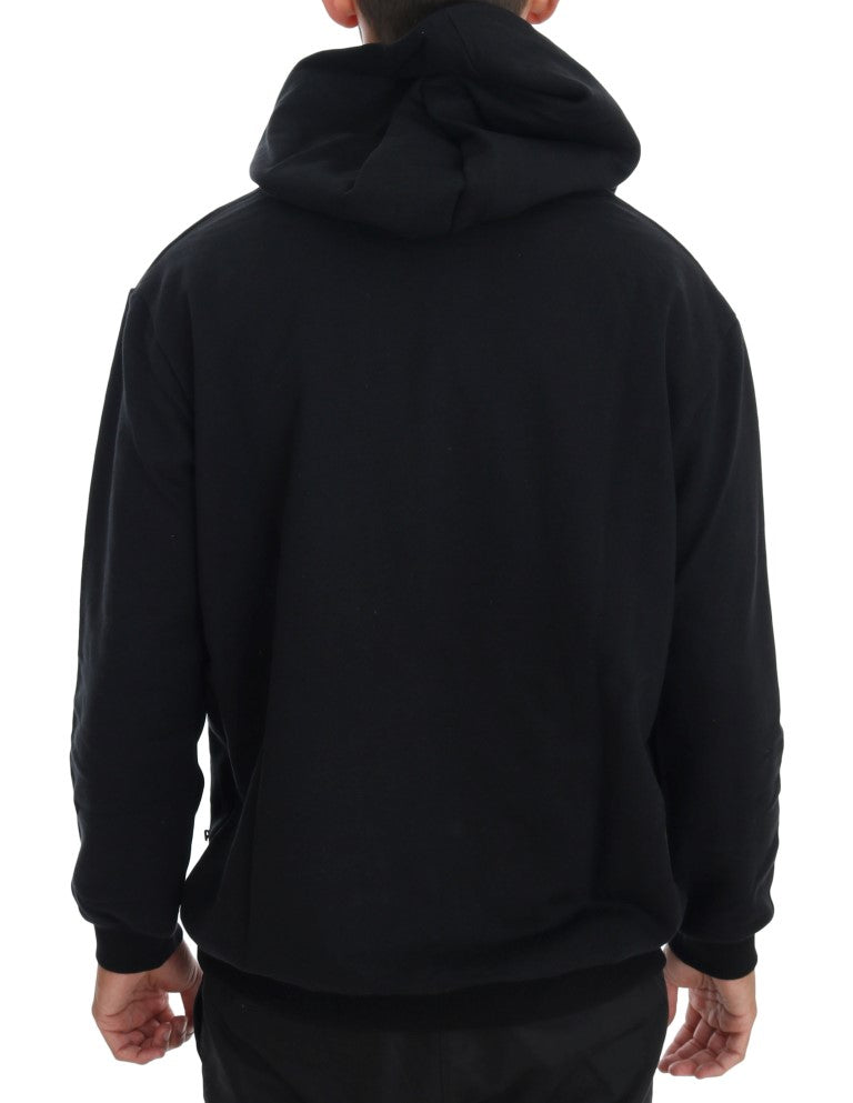 Daniele Alessandrini Elegant black cotton hoodie