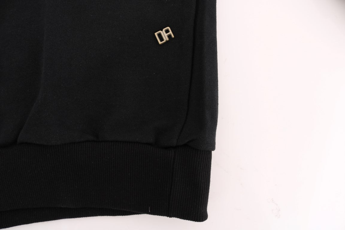 Daniele Alessandrini Elegant black cotton hoodie