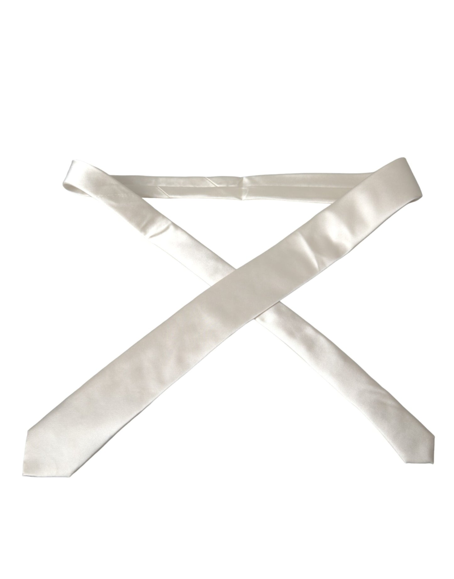 Dolce &amp; Gabbana White adjustable tie made of 100% silk