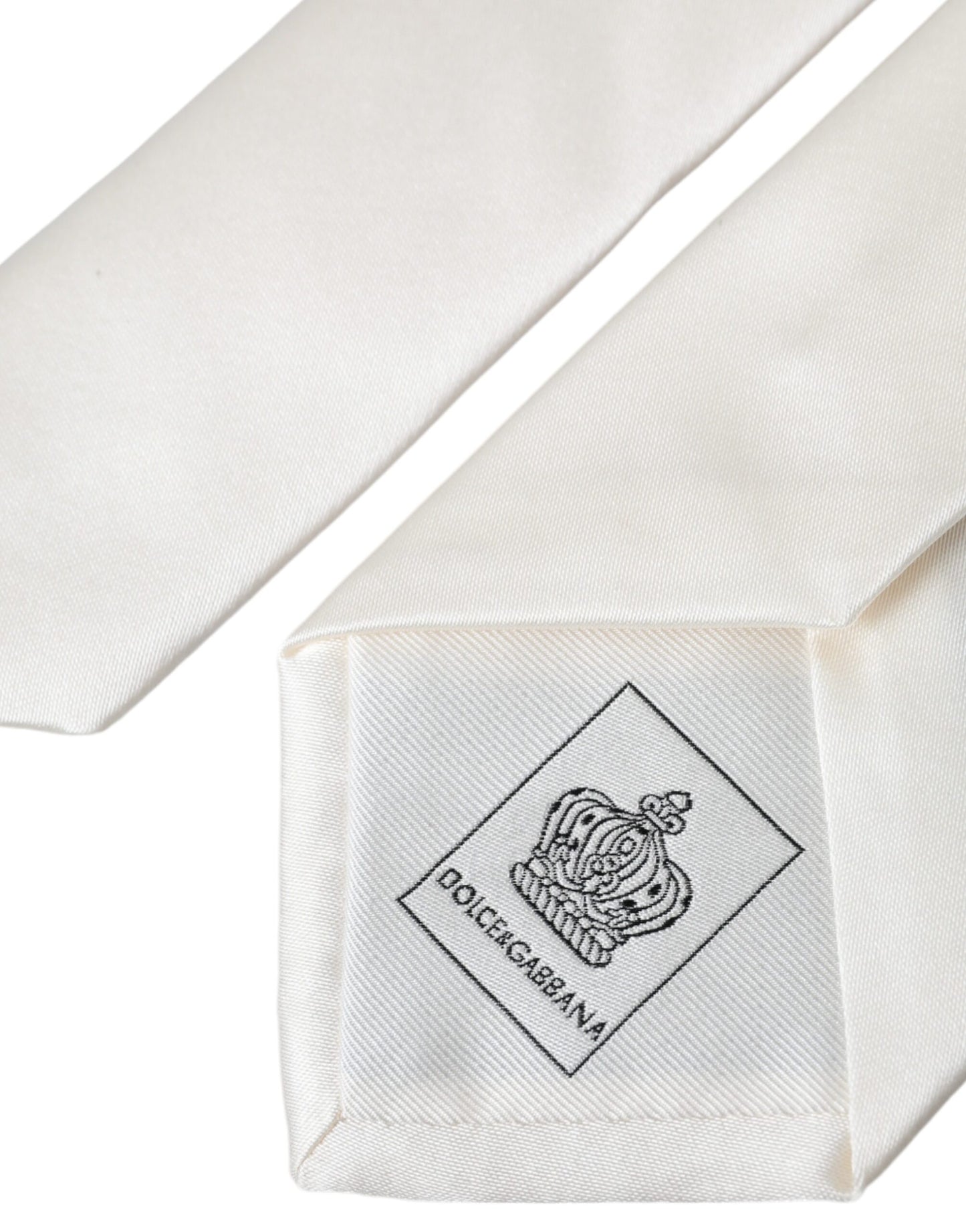 Dolce &amp; Gabbana White adjustable tie made of 100% silk