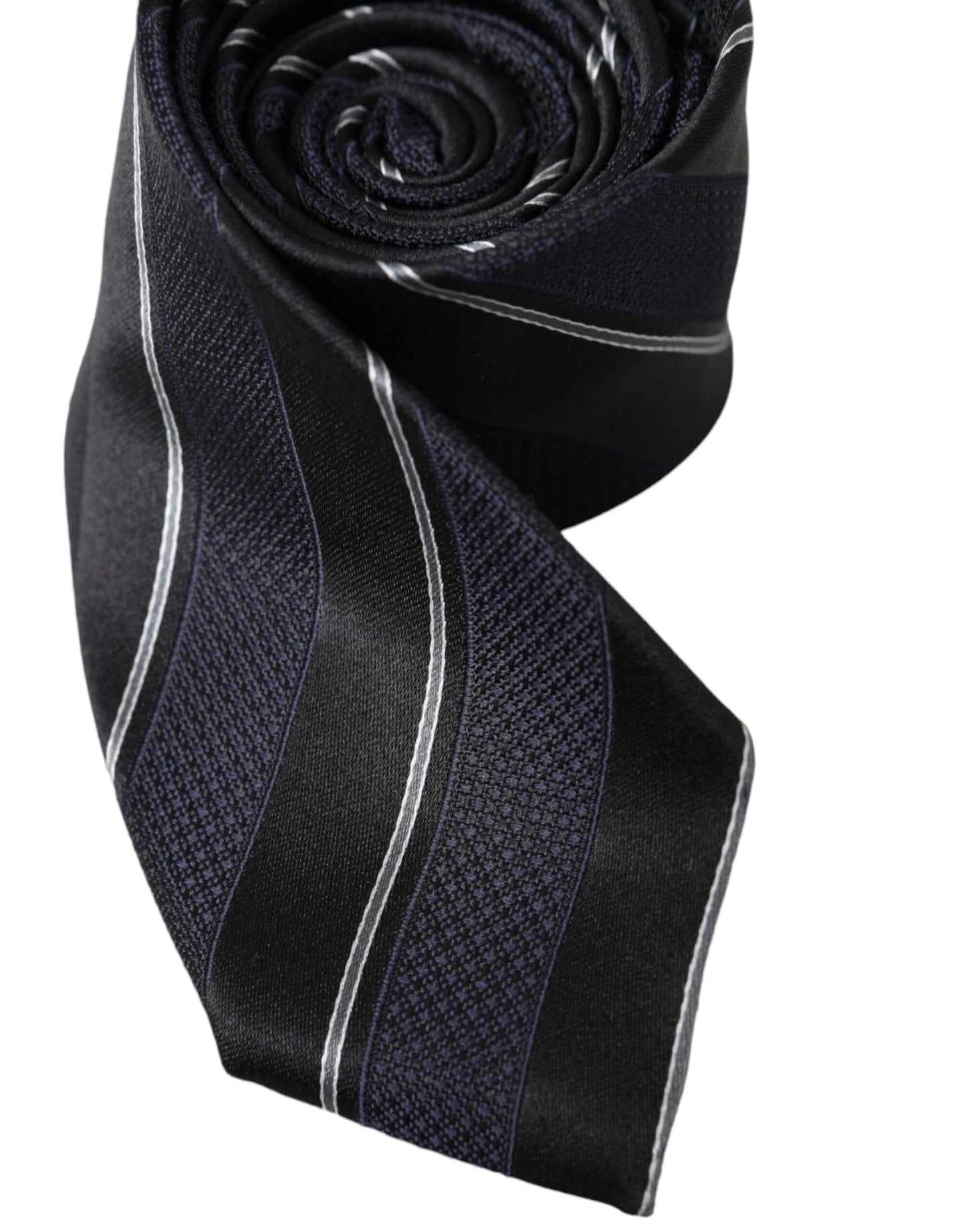 Dolce &amp; Gabbana Black and white striped silk tie adjustable