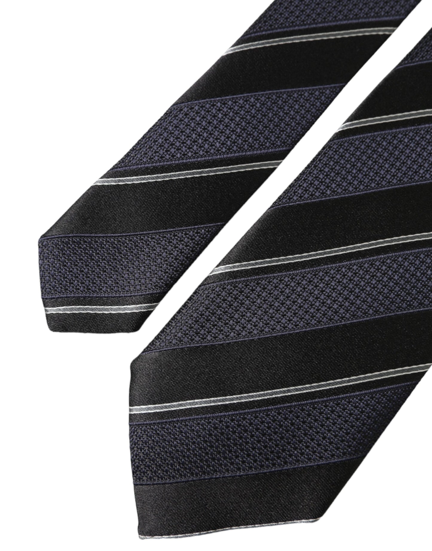 Dolce &amp; Gabbana Black and white striped silk tie adjustable