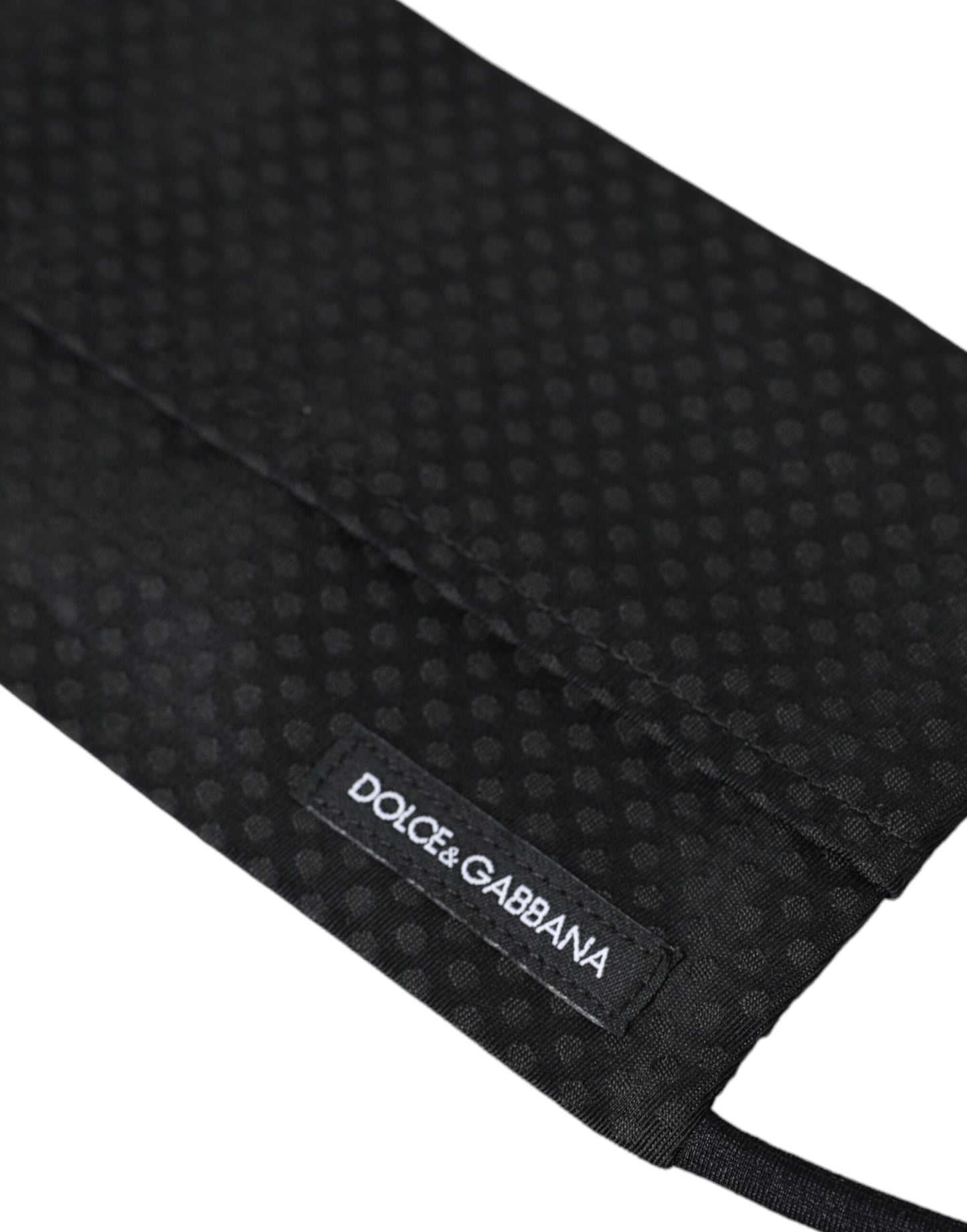 Dolce &amp; Gabbana Black 100% Silk Adjustable Tie Face Mask