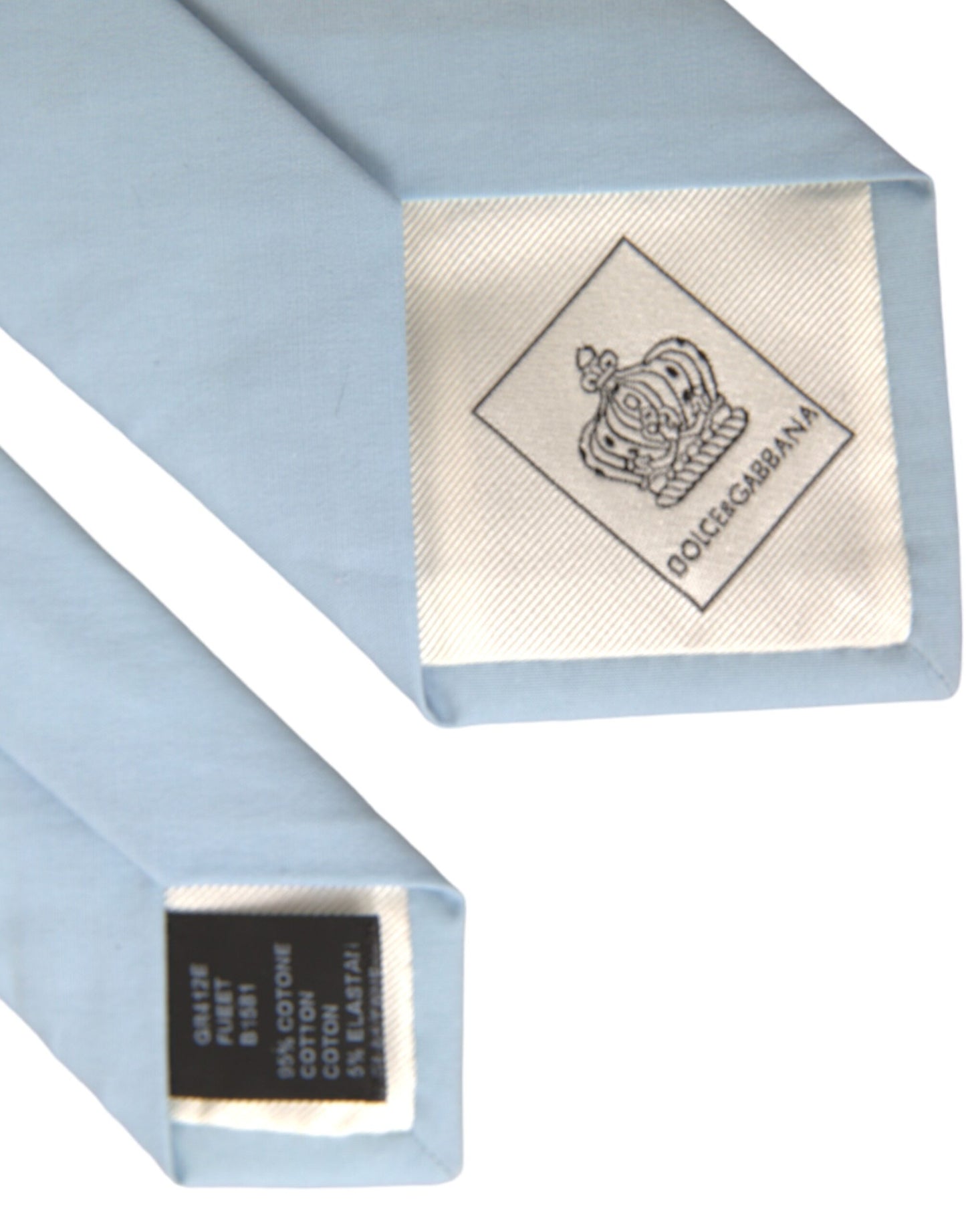 Dolce &amp; Gabbana Light Blue Cotton Adjustable Tie Men