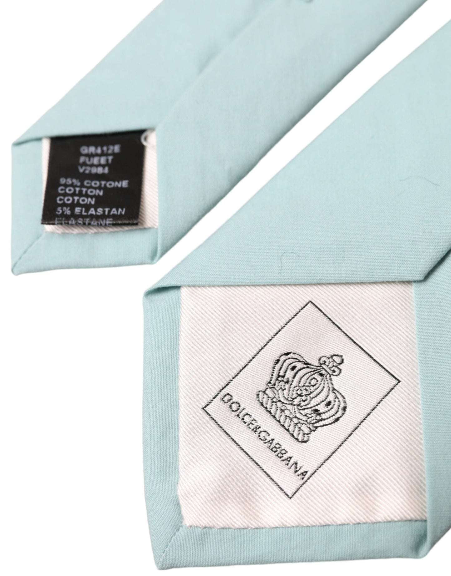 Dolce &amp; Gabbana Mint Green Adjustable Cotton Tie Men