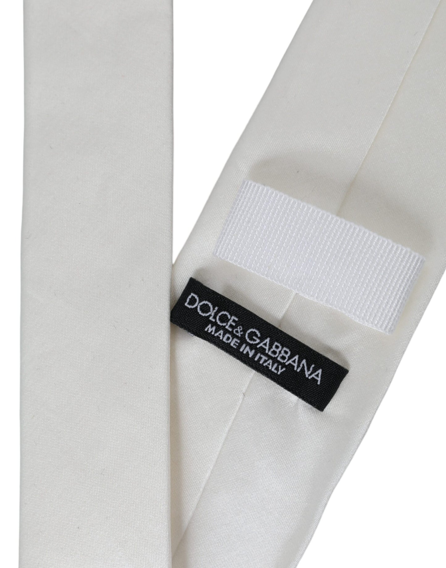 Dolce &amp; Gabbana White Silk Blend Adjustable Tie Men