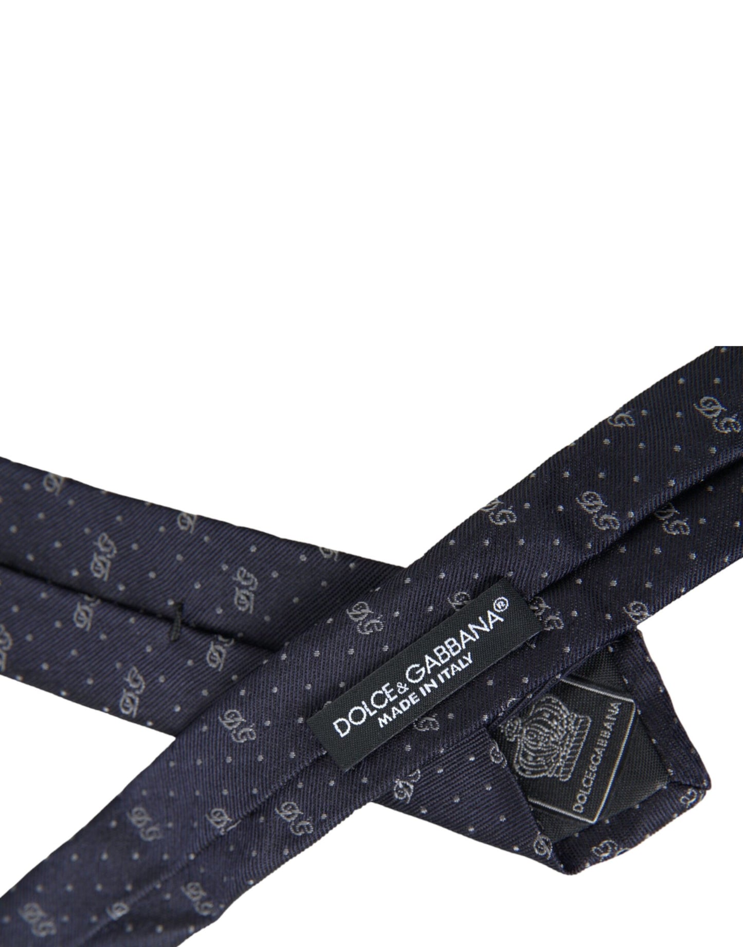 Dolce &amp; Gabbana Blue DG Logo 100% Silk Adjustable Tie