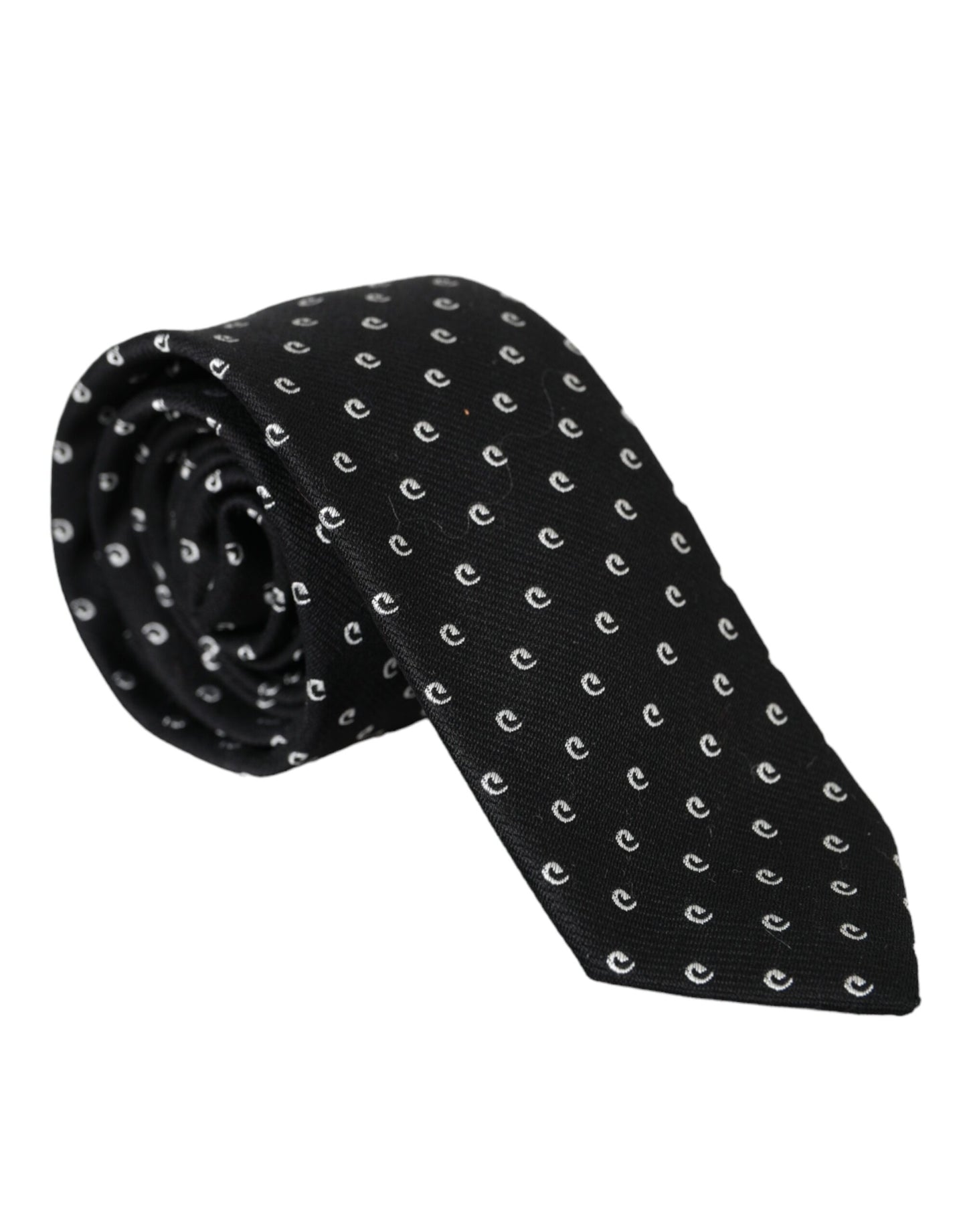 Dolce &amp; Gabbana Black Logo Cotton Blend Adjustable Tie