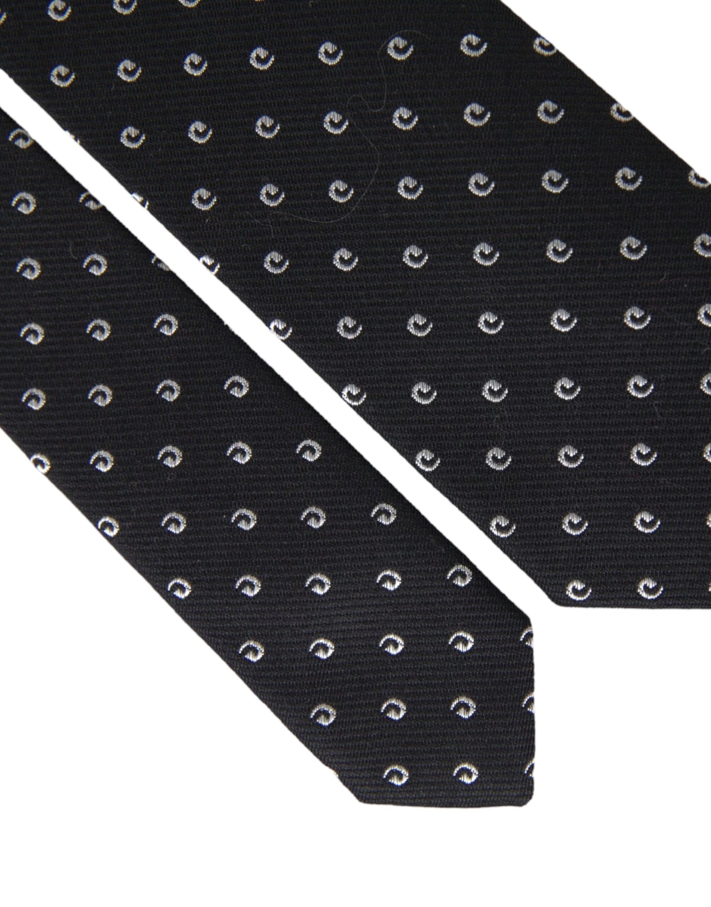 Dolce &amp; Gabbana Black Logo Cotton Blend Adjustable Tie