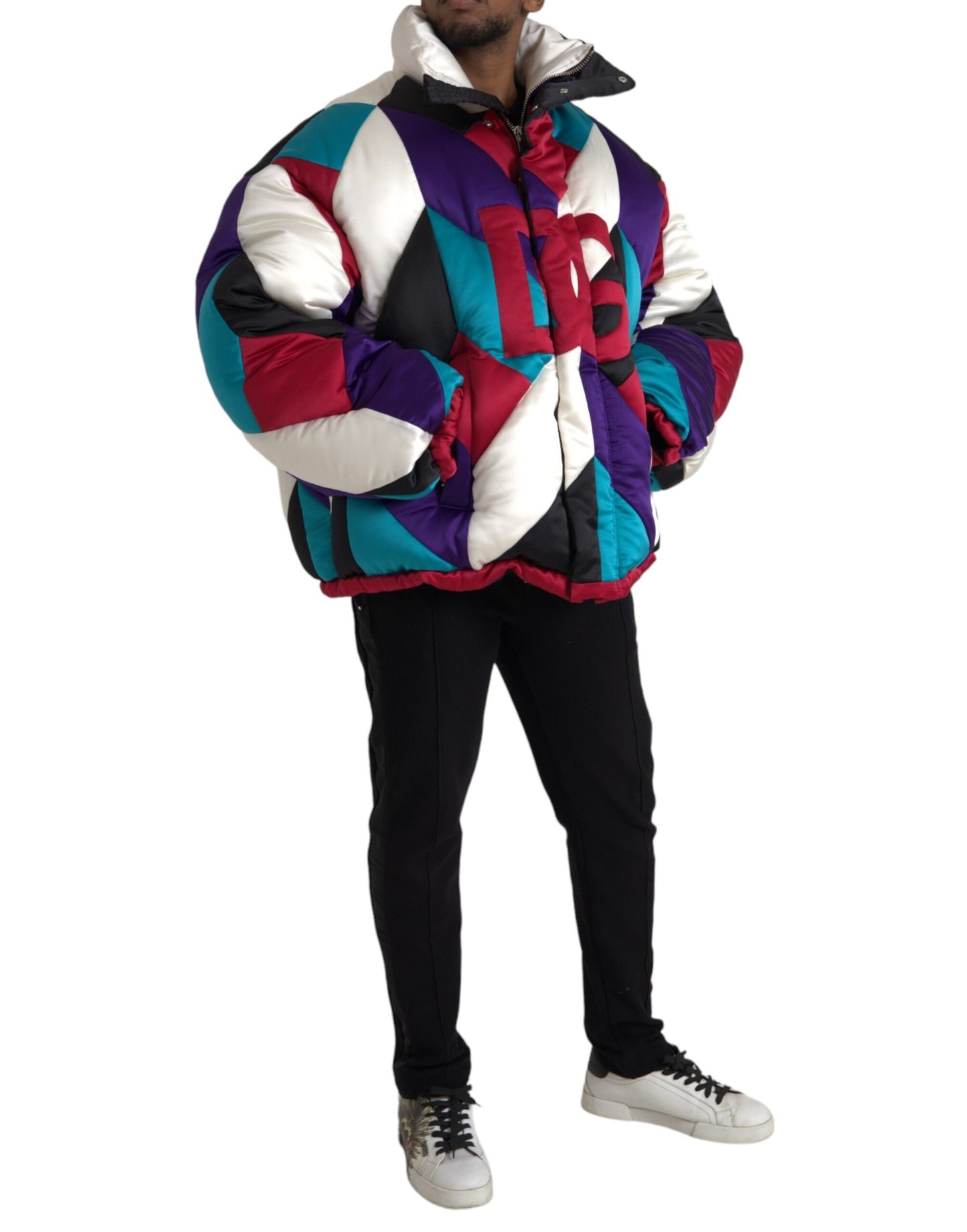 Dolce &amp; Gabbana Multicolor Logo Windbreaker Pillow Jacket