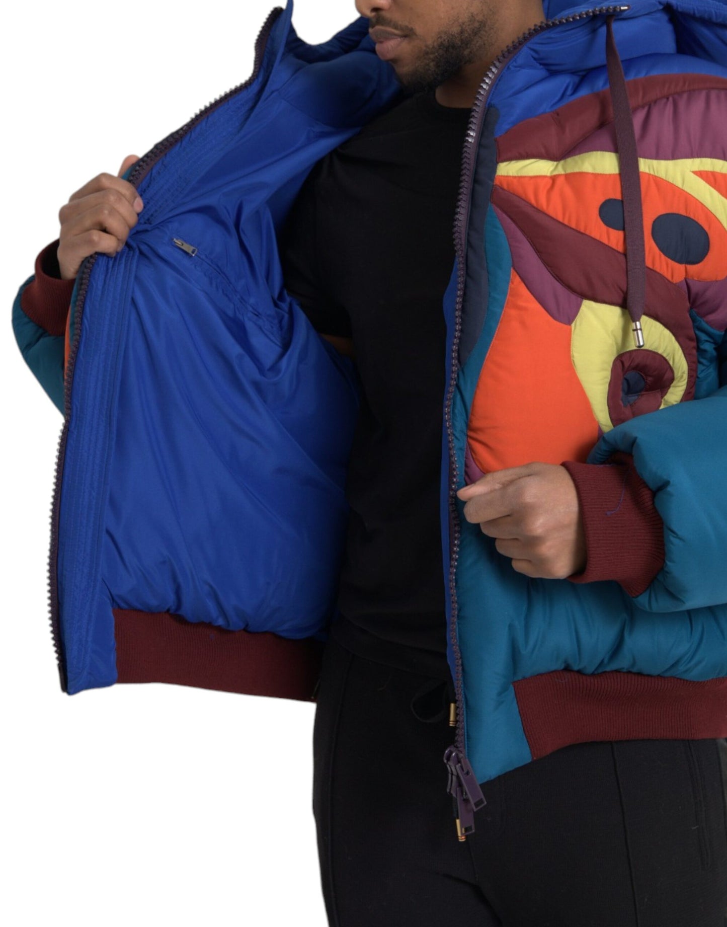 Dolce &amp; Gabbana Multicolor Butterfly Hooded Puffer Jacket