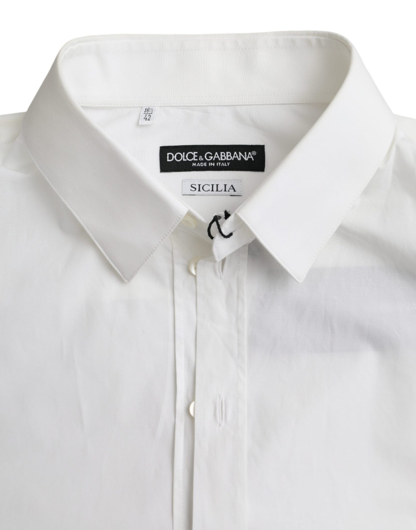 Dolce &amp; Gabbana White Cotton Formal Shirt SICILIA