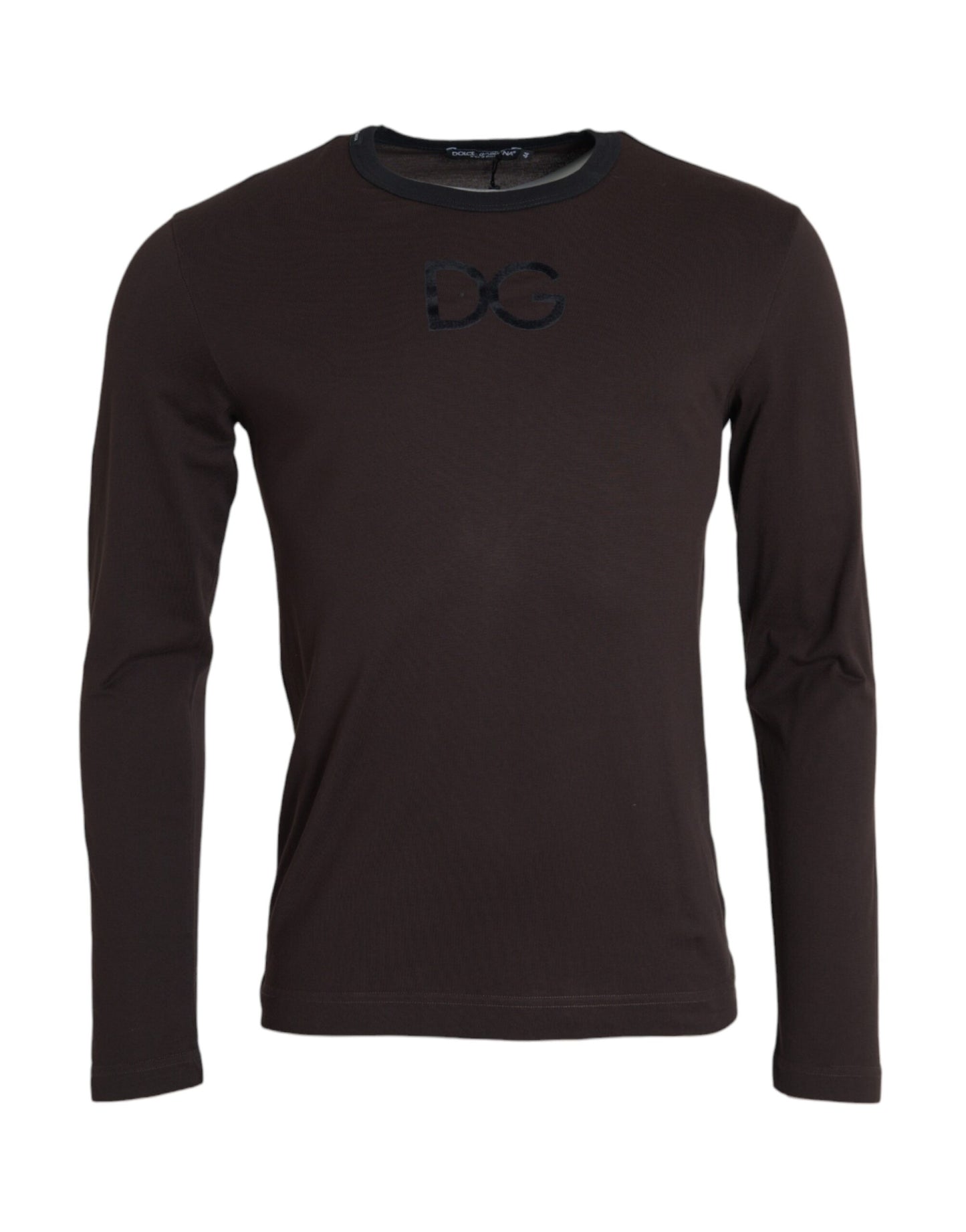 Dolce &amp; Gabbana Brown DG Logo Crew Neck -neulepusero