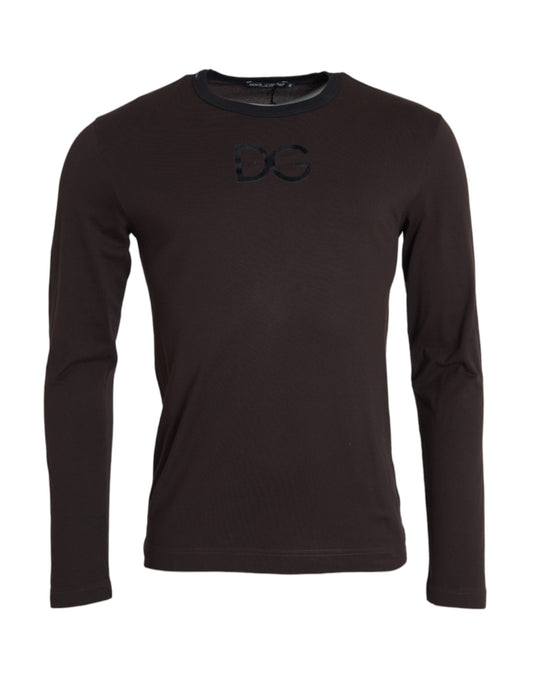 Dolce &amp; Gabbana Brown DG Logo Crew Neck Sweater