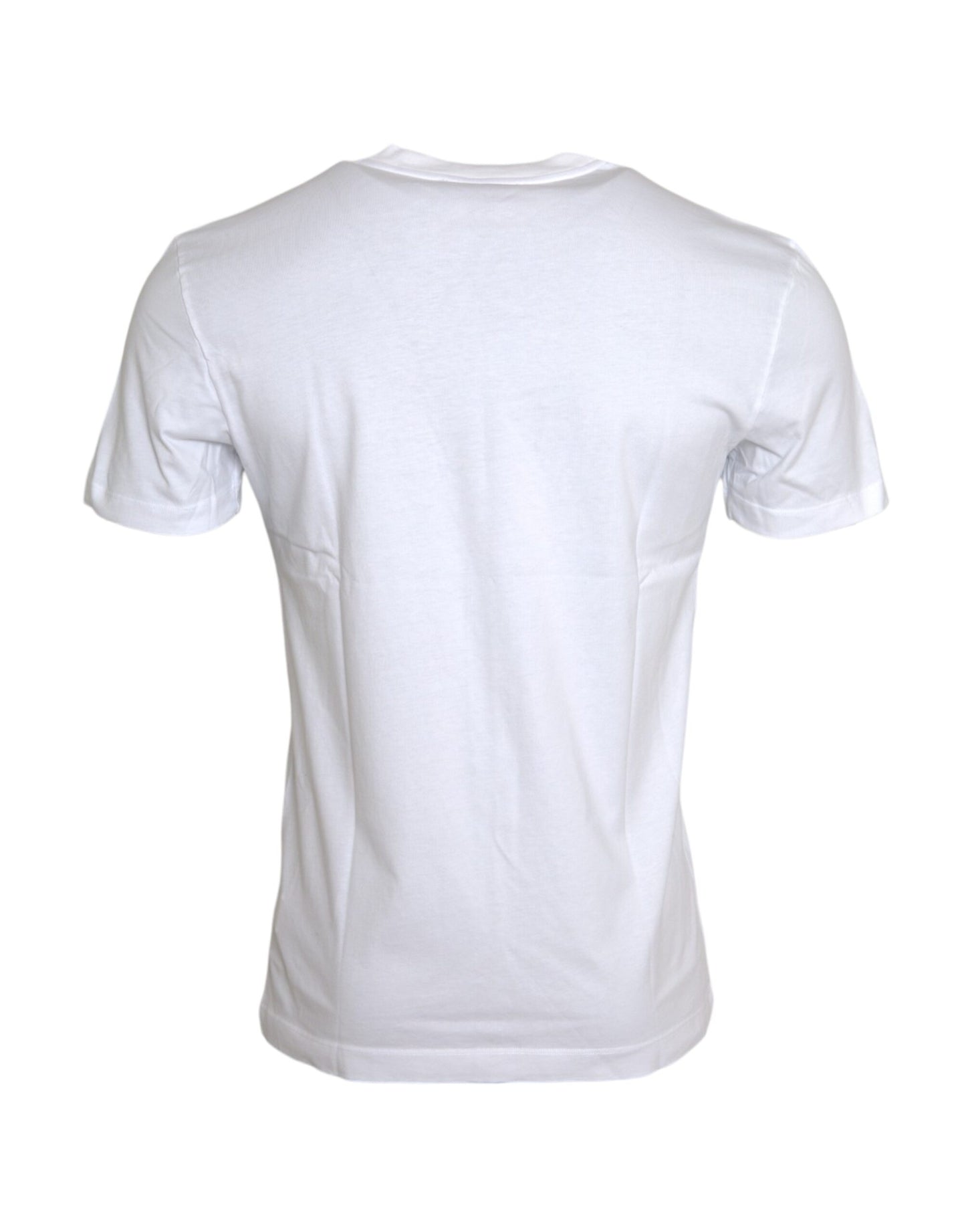 Dolce &amp; Gabbana White Cotton DG Applique Men Casual T-Shirt