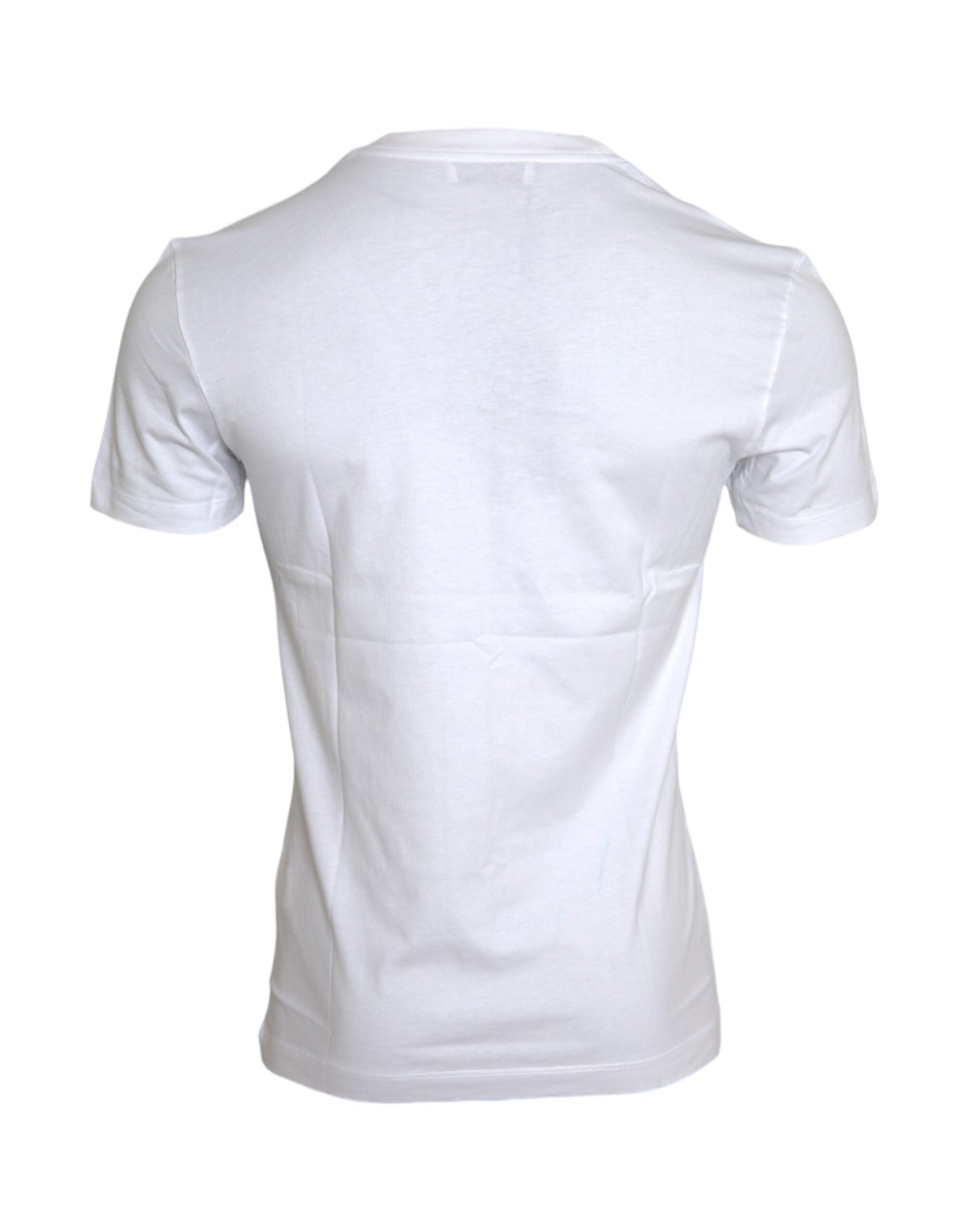 Dolce &amp; Gabbana White Cotton DG Applique Men Casual T-Shirt