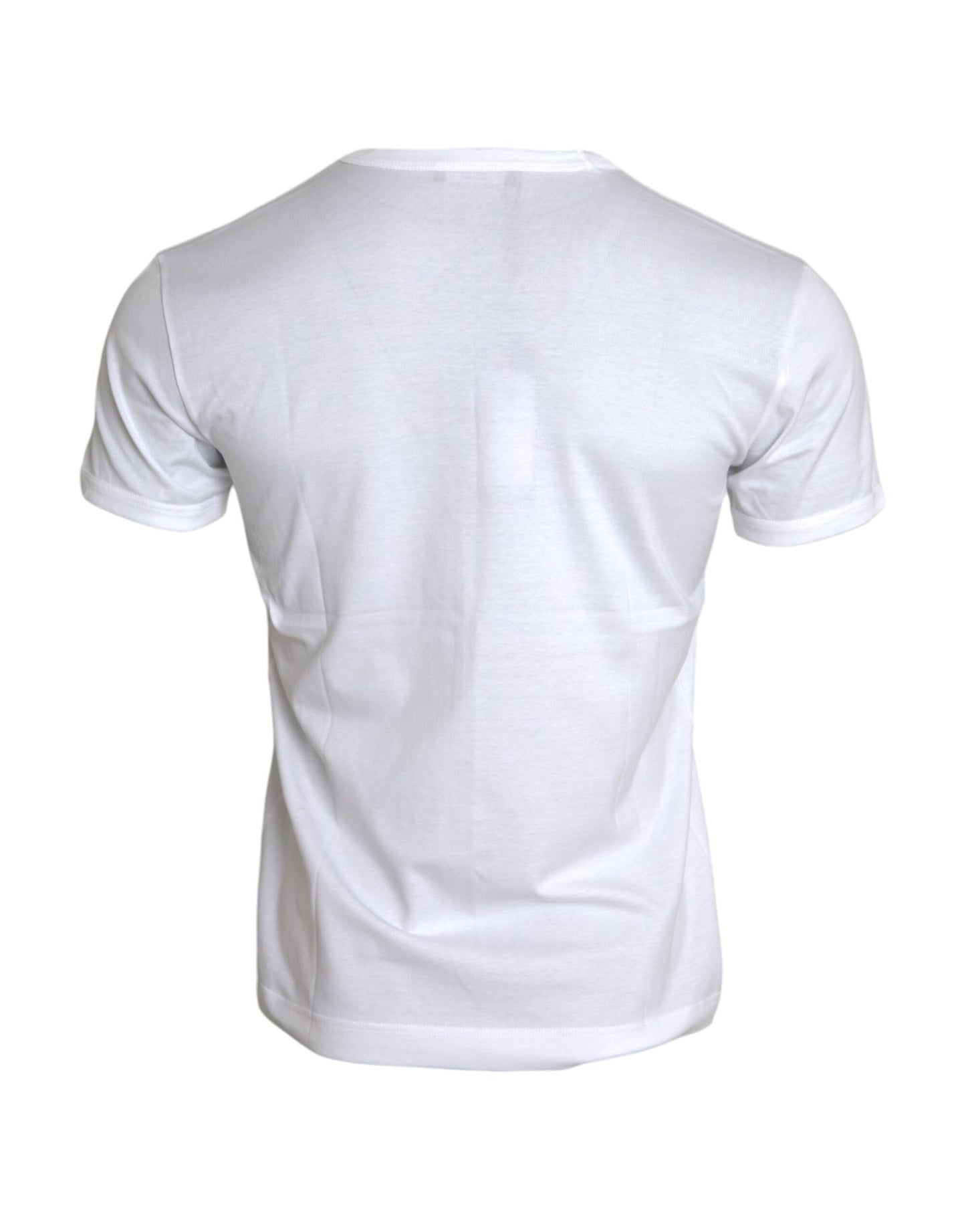 Dolce &amp; Gabbana White cotton round neck short sleeve t-shirt