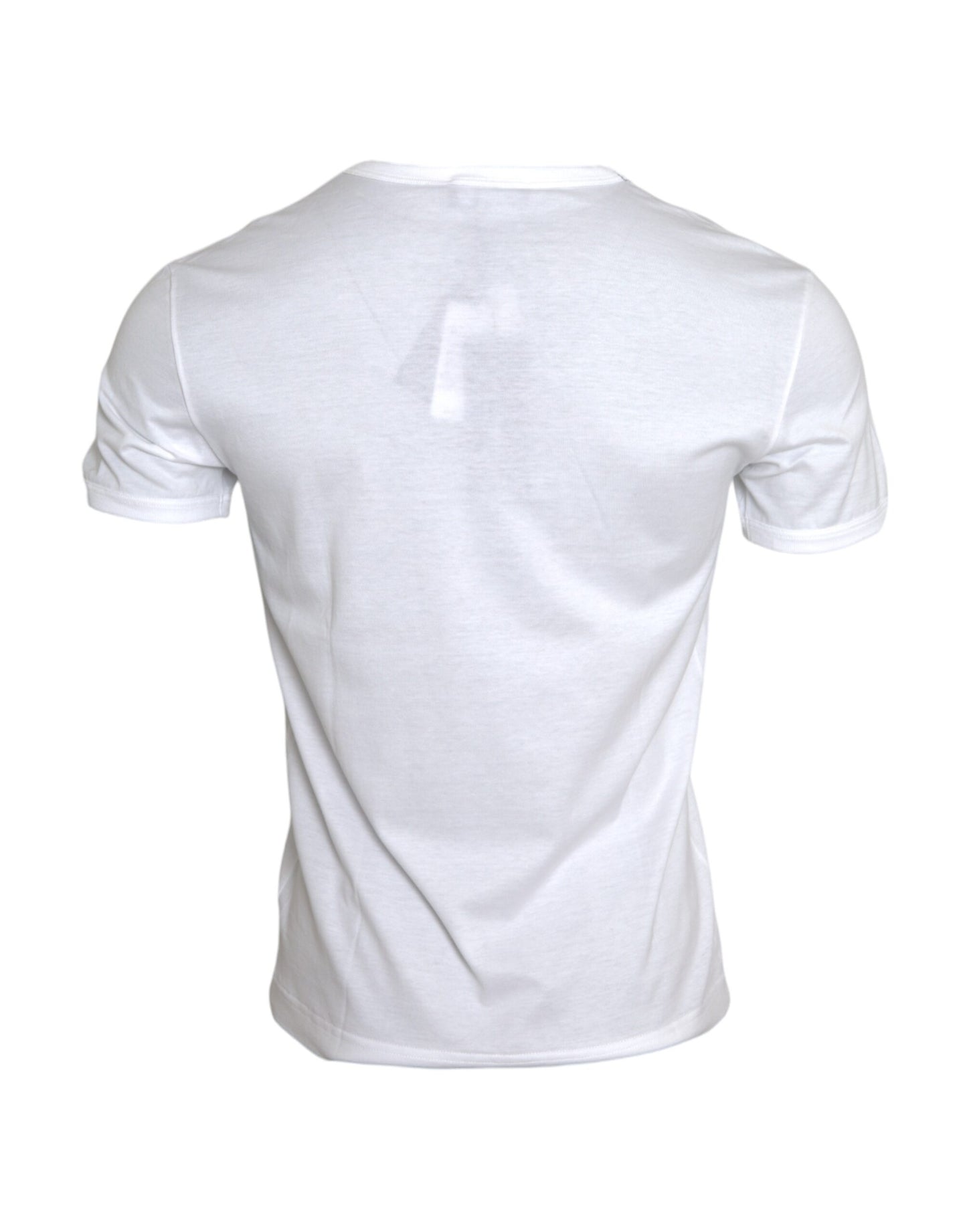 Dolce &amp; Gabbana White T-shirt with logo embroidery and short sleeves