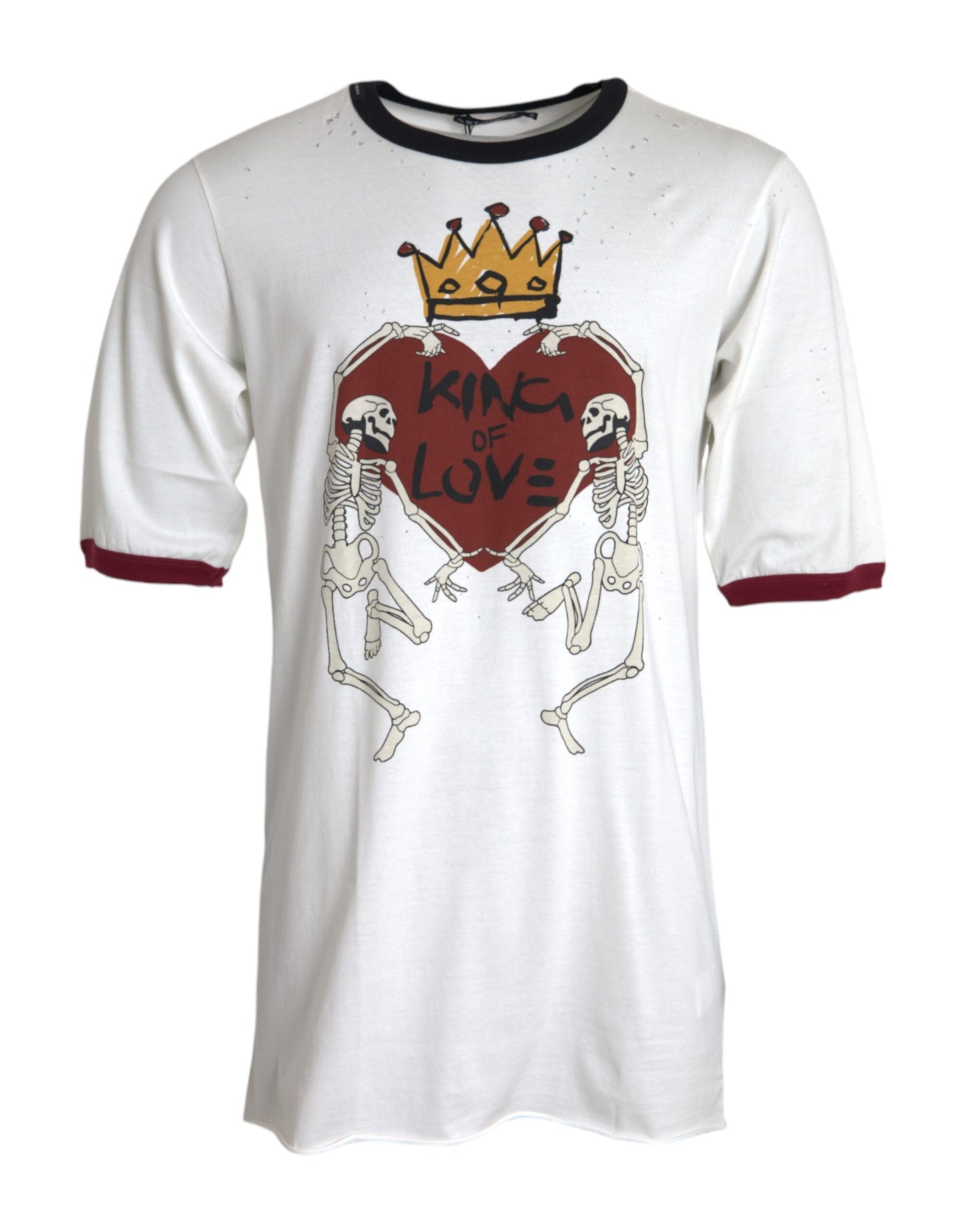 Dolce &amp; Gabbana White King of Love Cotton T-Shirt for Men