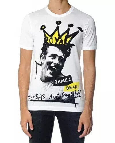 Dolce &amp; Gabbana White Graphic Cotton Short Sleeve T-Shirt for Men