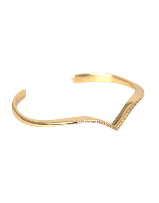 Nialaya Gewölbte Flügelmanschette Skyfall Gold CZ 925 Armband