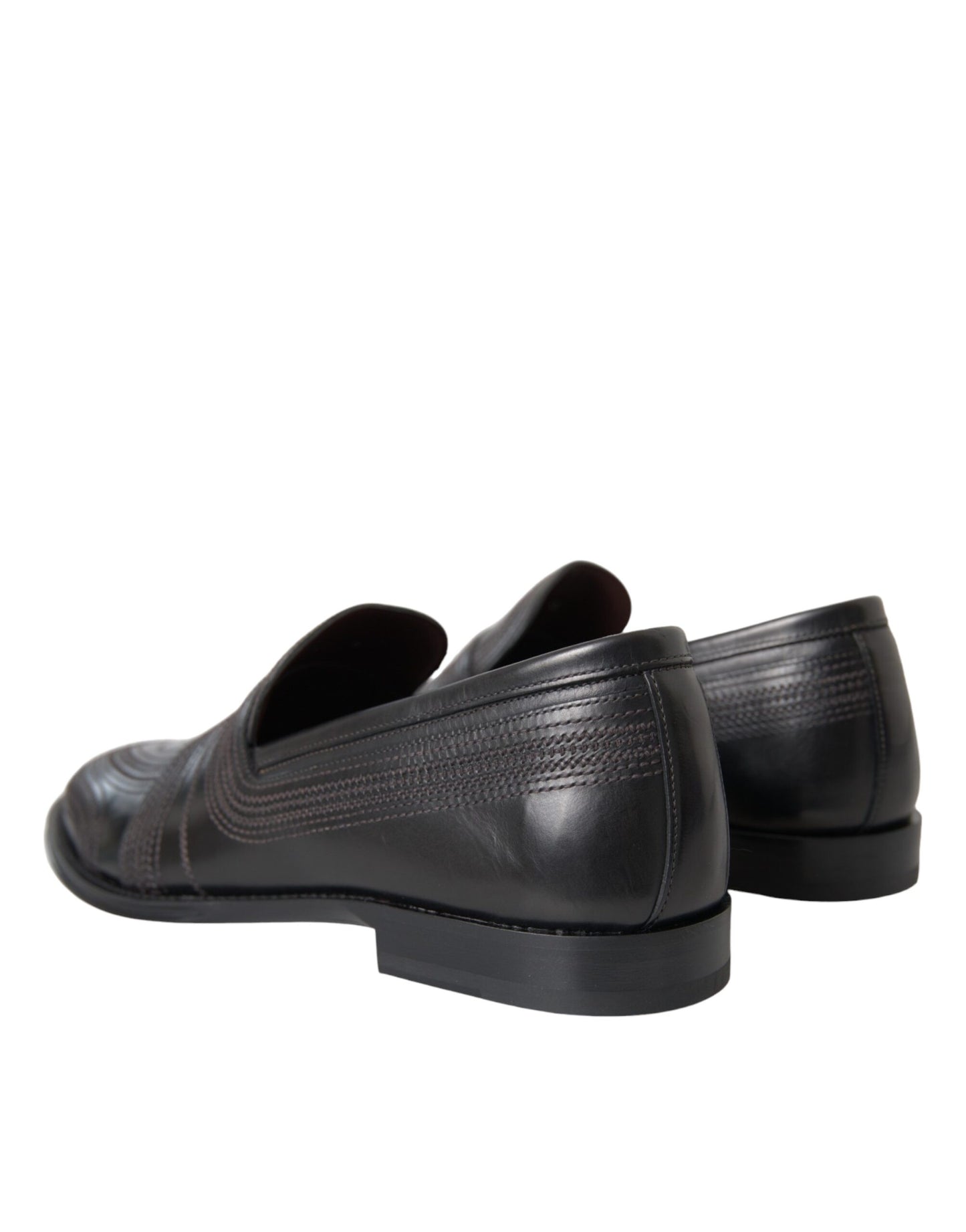 Dolce & Gabbana Schwarz Braun Leder Loafer Männer Kleid Schuhe