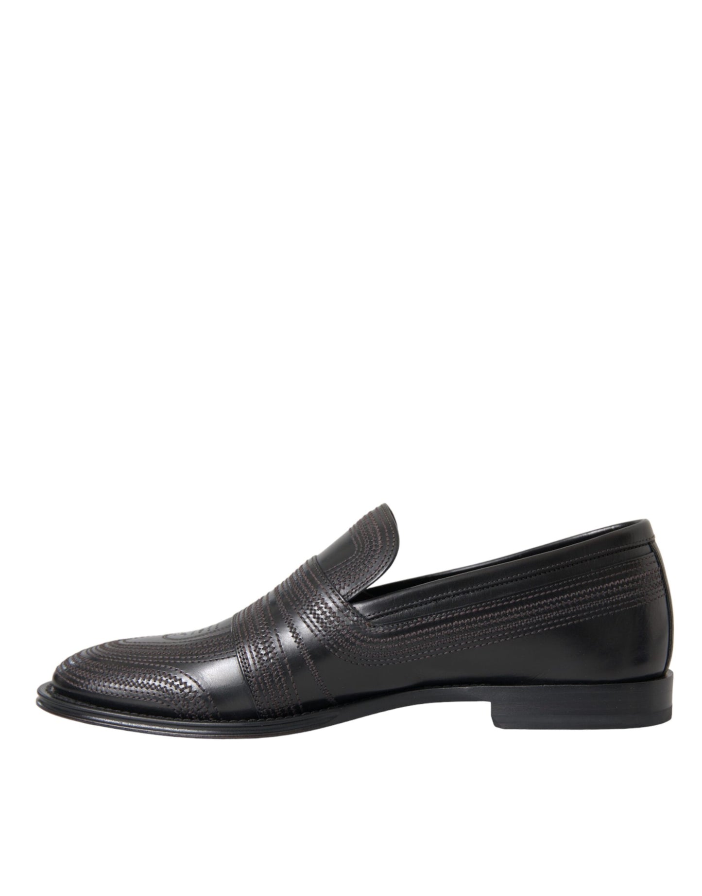 Dolce & Gabbana Schwarz Braun Leder Loafer Männer Kleid Schuhe