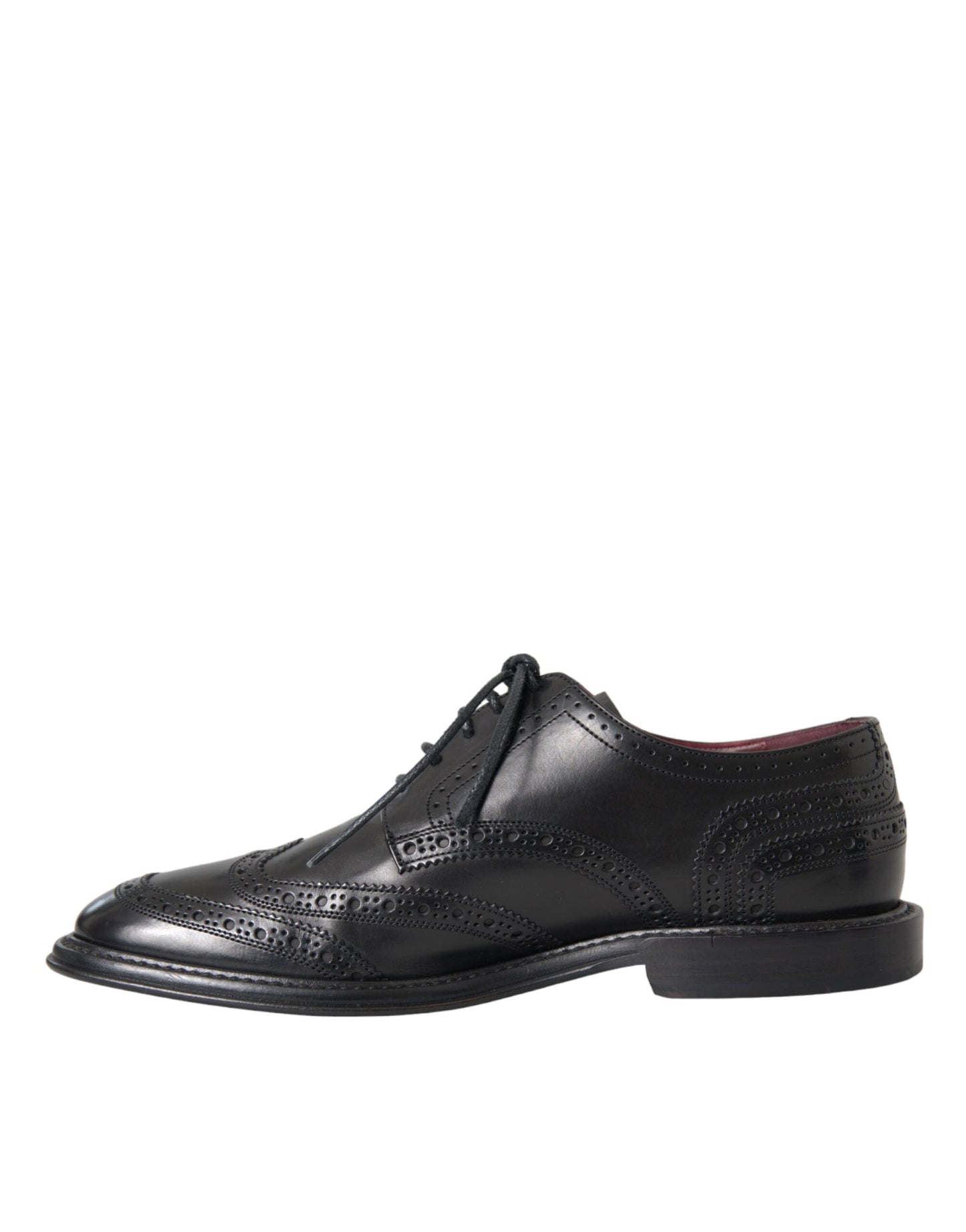 Dolce & Gabbana Schwarzes Leder Oxford Wingtip Formale Männer Schuhe